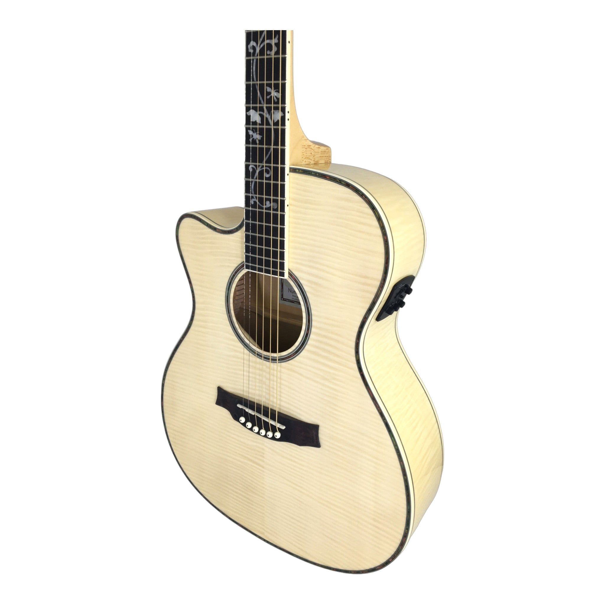 Caraya SDG837CEQNLH Left-Handed All Maple Built-In Pickups/Tuner Acoustic Guitar - Natural