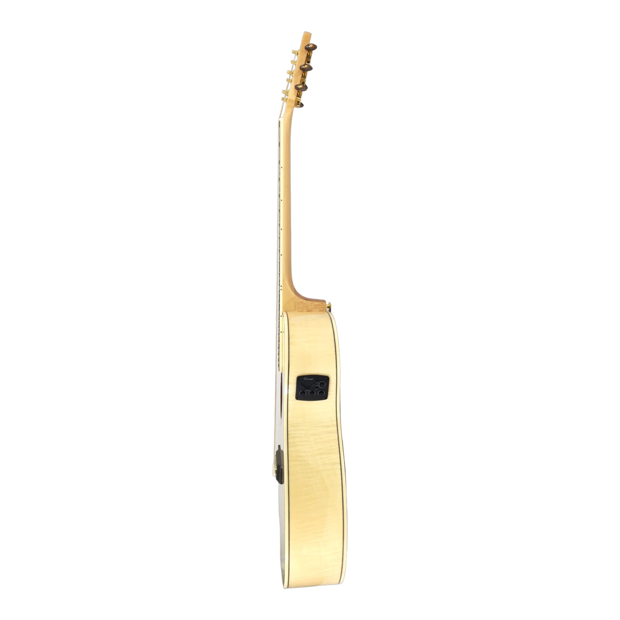 Caraya SDG837CEQNLH Left-Handed All Maple Built-In Pickups/Tuner Acoustic Guitar - Natural