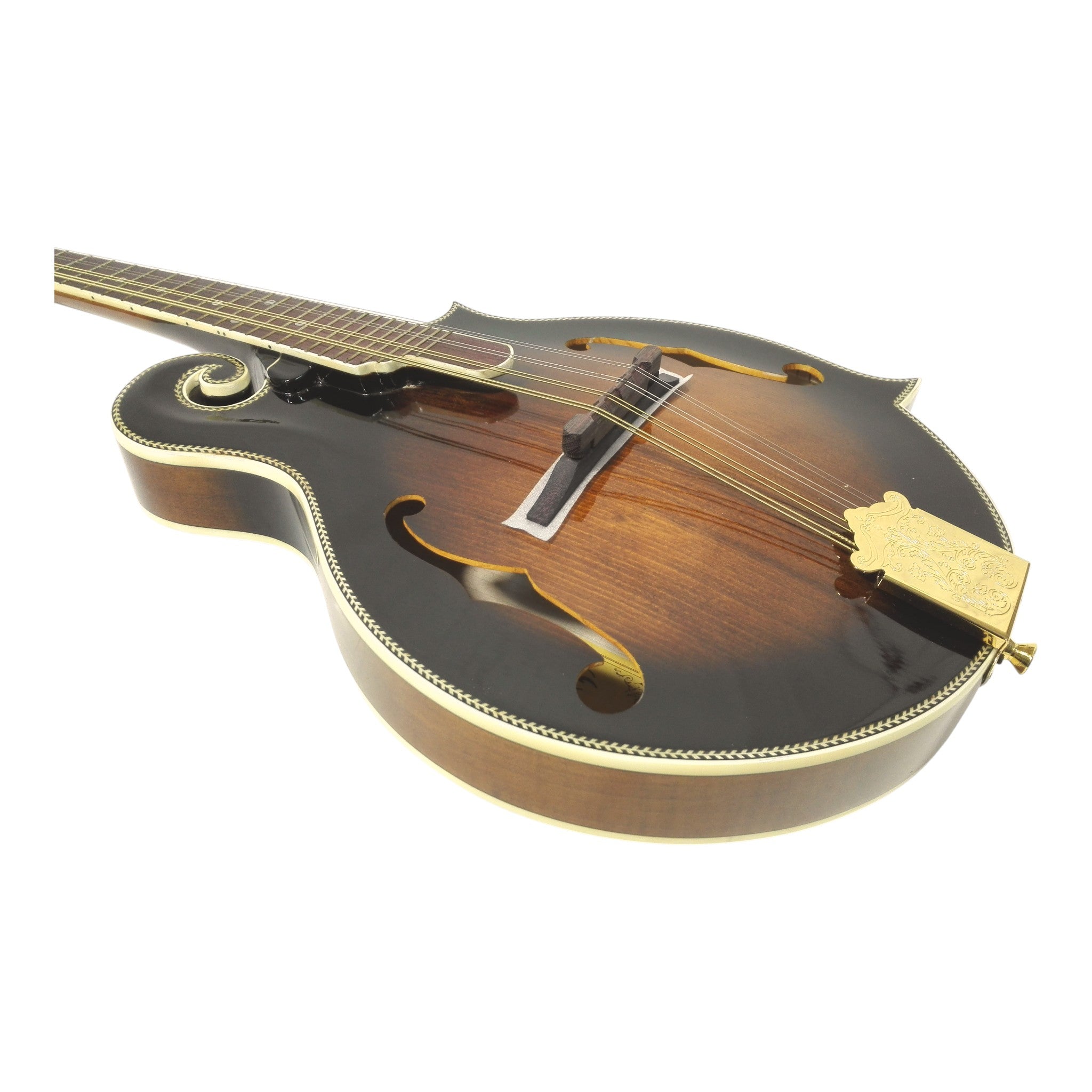 Caraya SMA958 Solid Spruce and Flamed Maple F-Style Mandolin in Dark Violin Sunburst