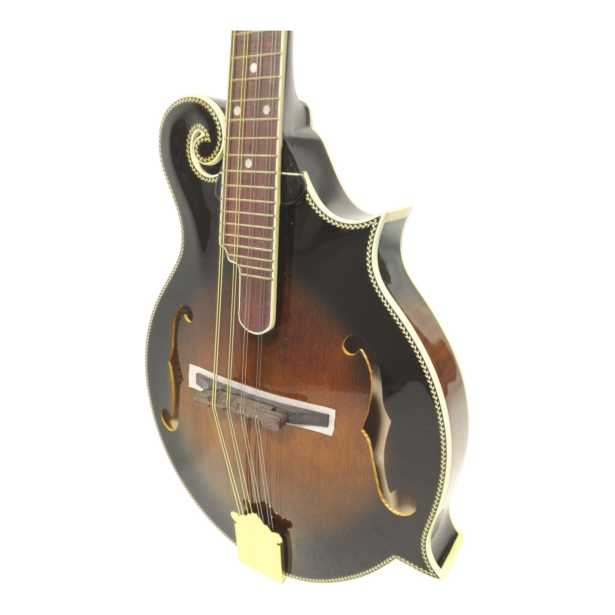Caraya SMA958 Solid Spruce and Flamed Maple F-Style Mandolin in Dark Violin Sunburst