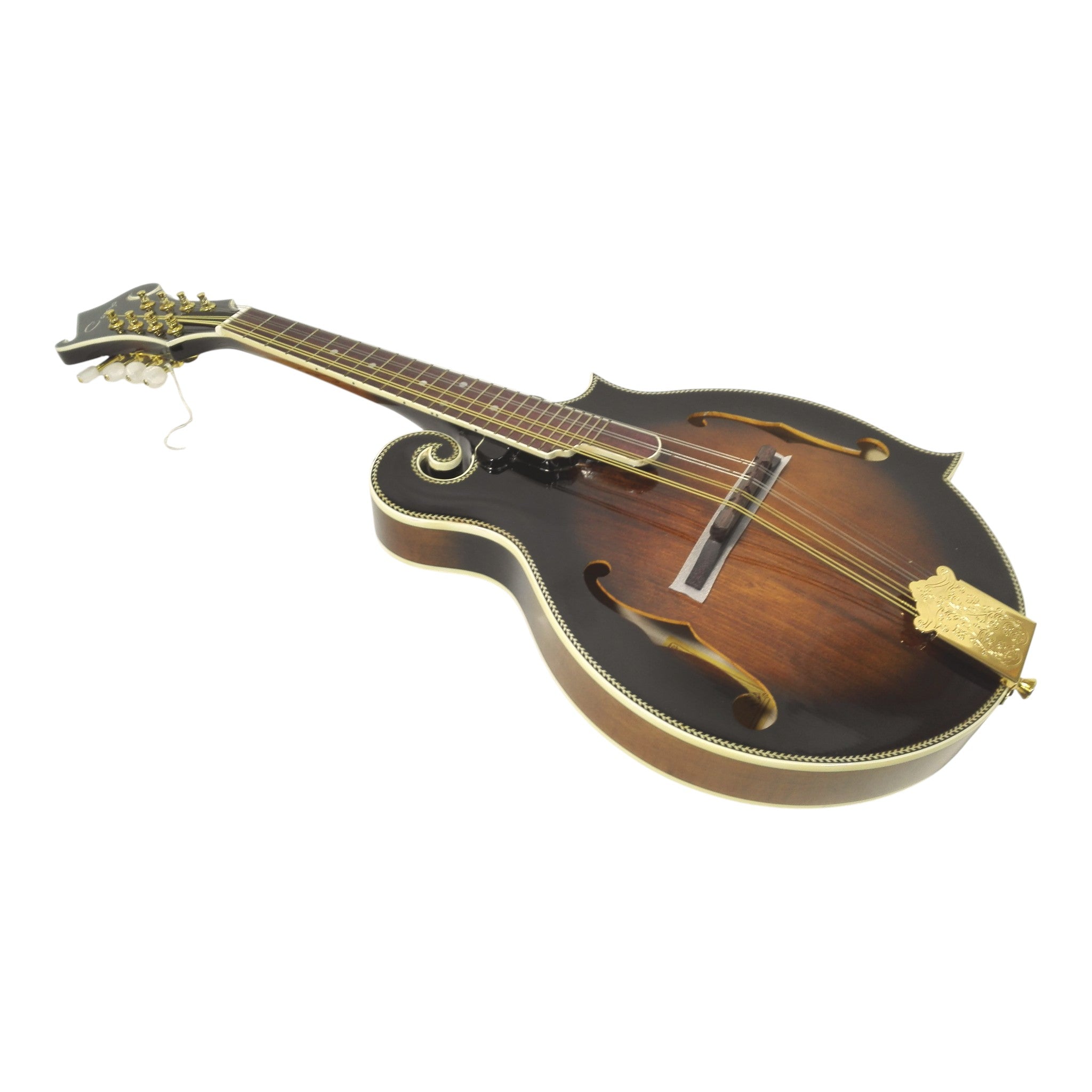 Caraya SMA958 Solid Spruce and Flamed Maple F-Style Mandolin in Dark Violin Sunburst
