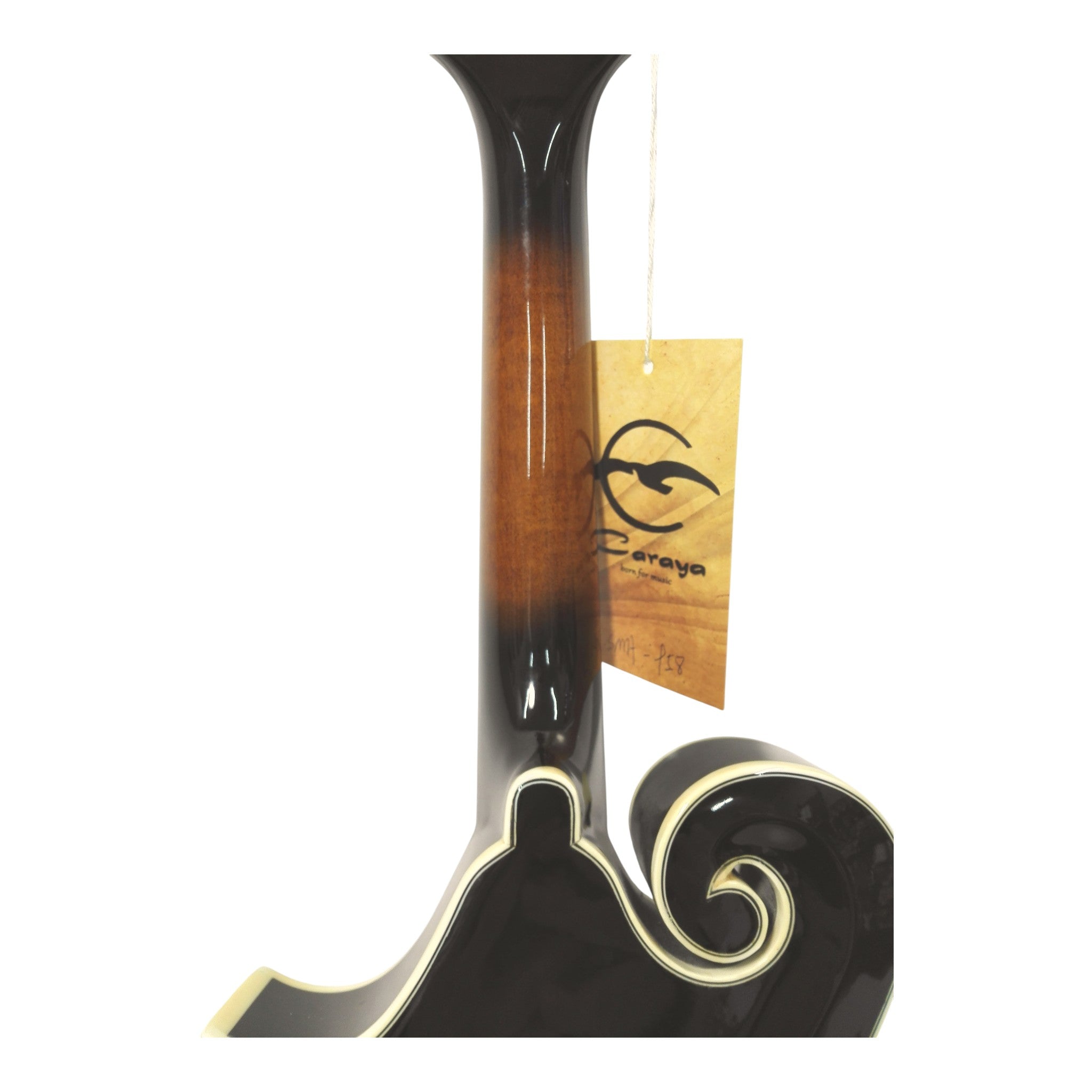 Caraya SMA958 Solid Spruce and Flamed Maple F-Style Mandolin in Dark Violin Sunburst