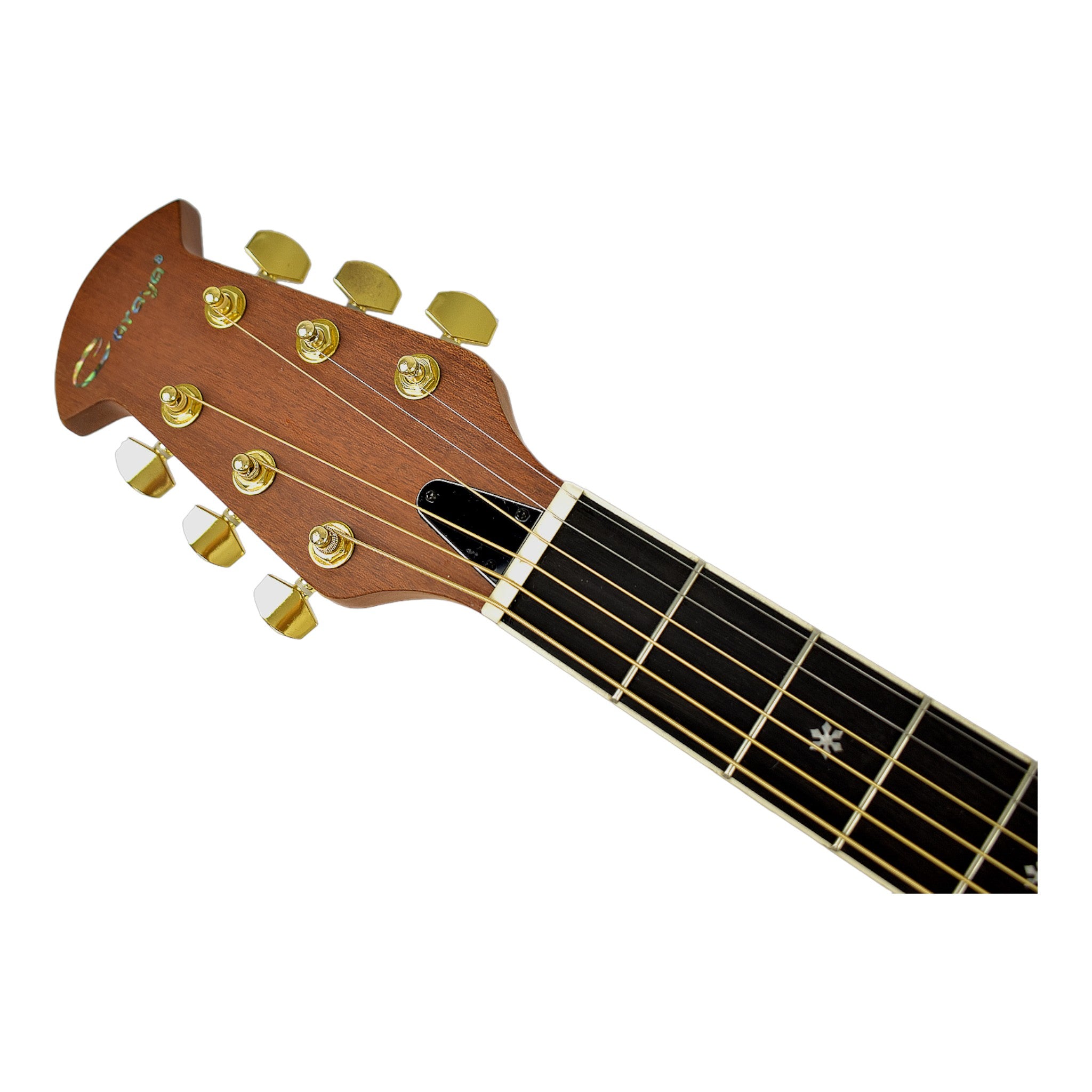 Caraya SP723CEQBS Roundback Built-In Pickups Fibre Glass Back Acoustic Guitar - Sunburst with Accessories and 10W Amp. (Optional)