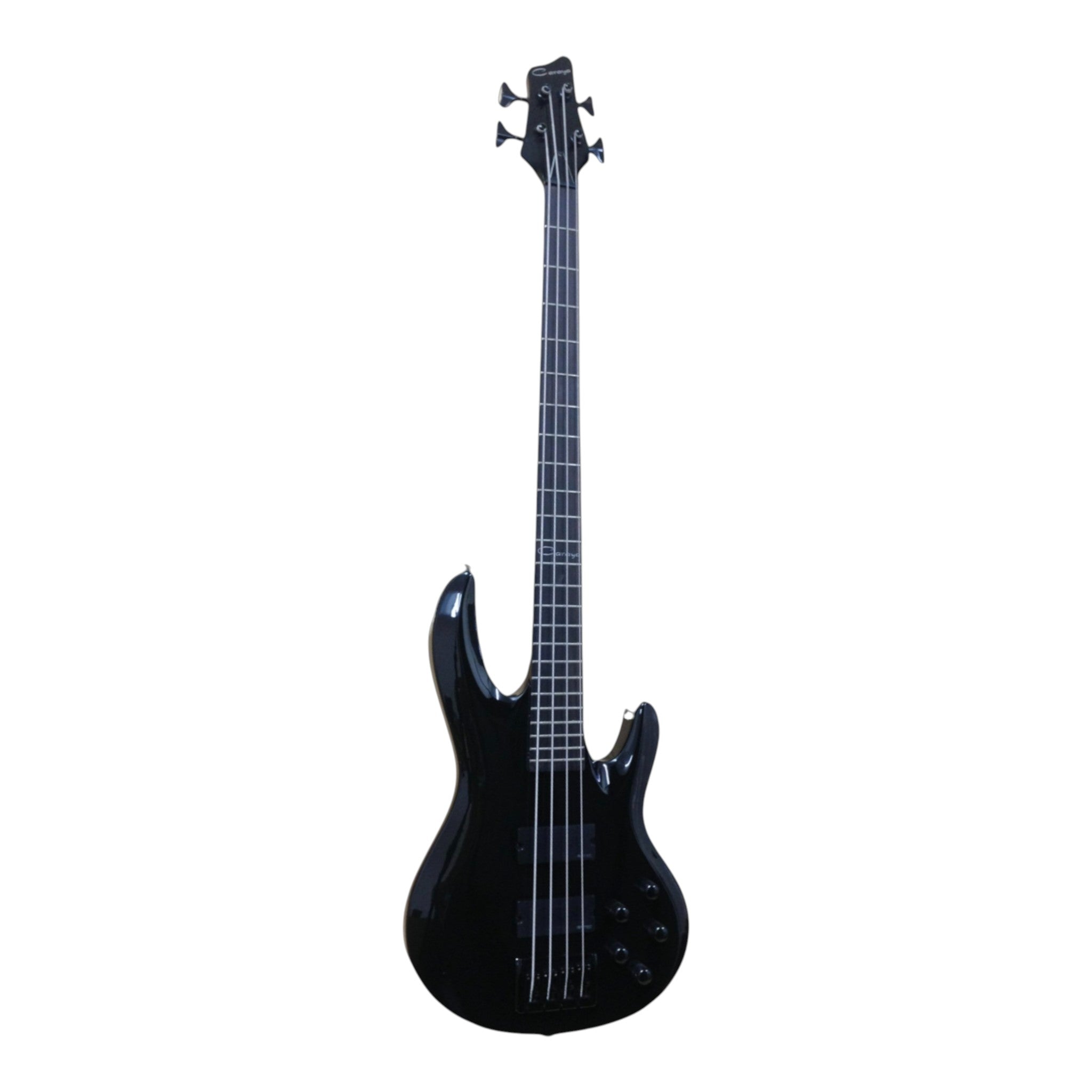 Haze SPB3270BK Fretless 4-String Electric Bass Guitar,Black,Neck-Thru + Free Gig Bag