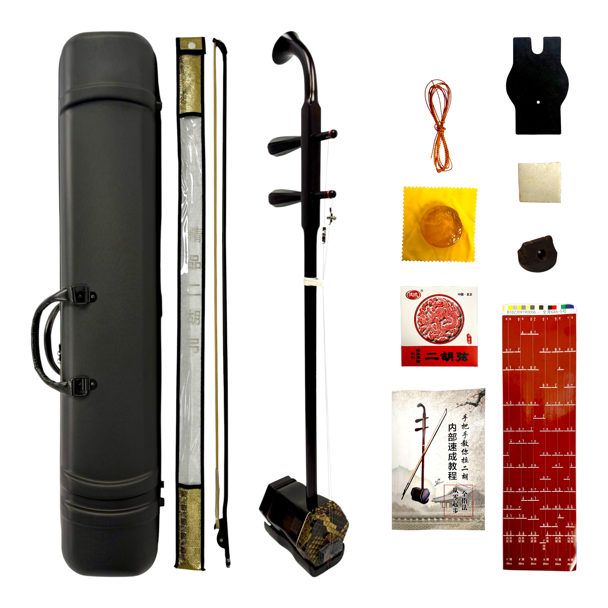 Coco CE006 Mid-Range Ebony Erhu Outfit with Hard Case & Accessories