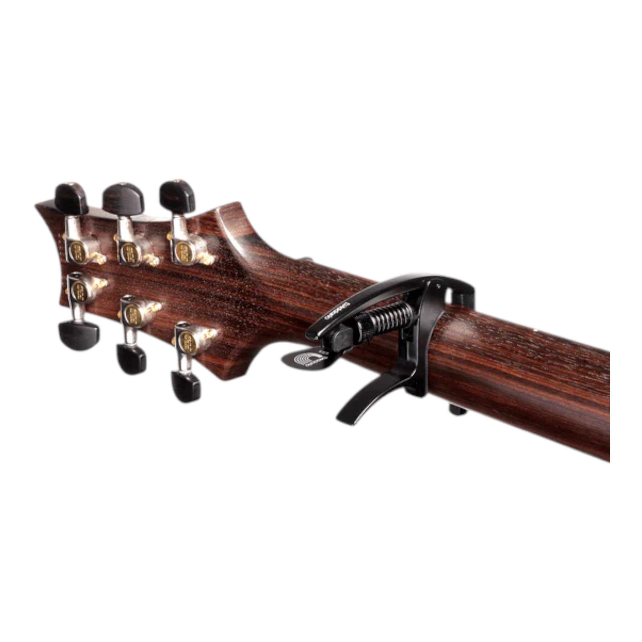 D'Addario PWCP09 Aluminium Adjustable Trigger-Type "Tri-Action" Capo for 6-String Guitars - Black