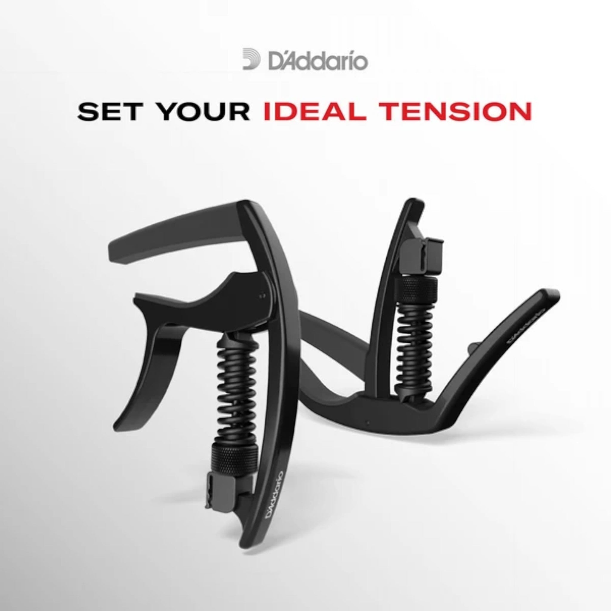 D'Addario PWCP09S Aluminium Adjustable Trigger-Type "Tri-Action" Capo for 6-String Guitars - Silver