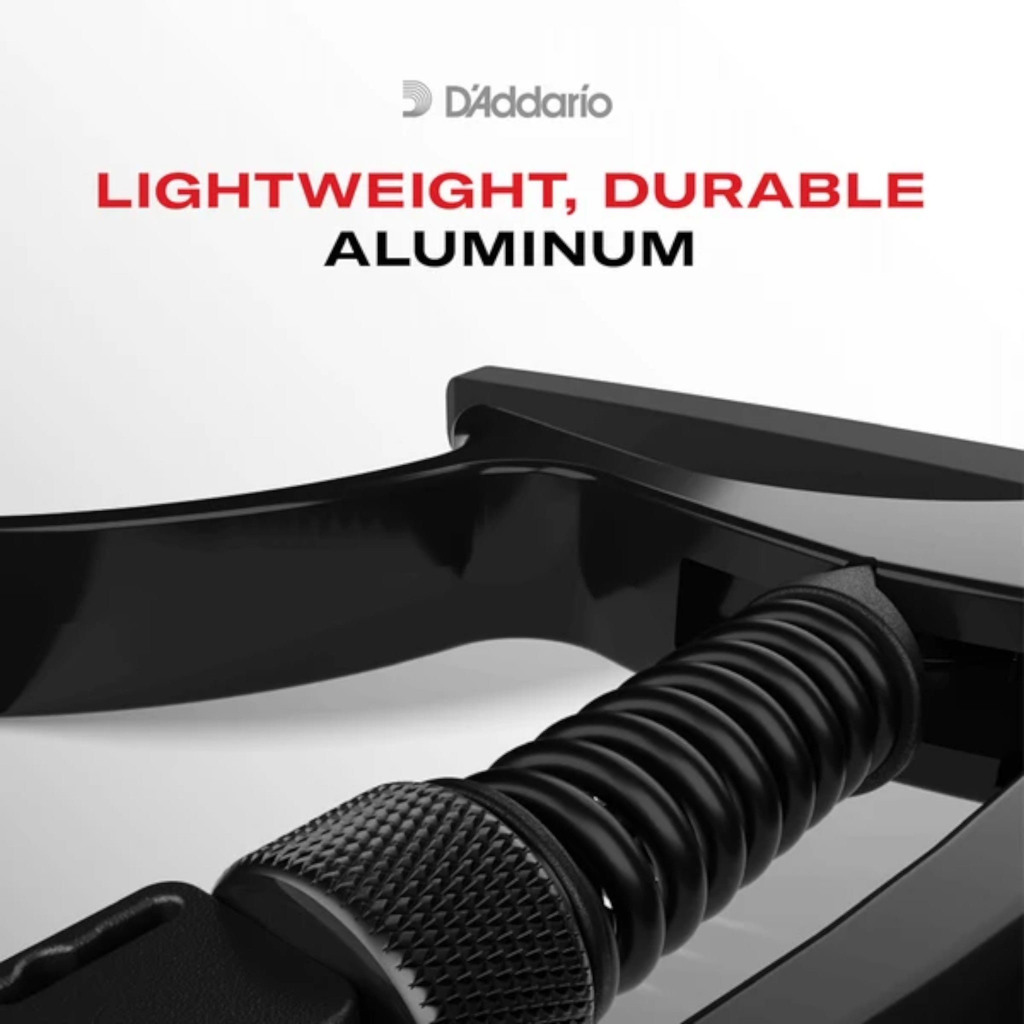 D'Addario PWCP09S Aluminium Adjustable Trigger-Type "Tri-Action" Capo for 6-String Guitars - Silver