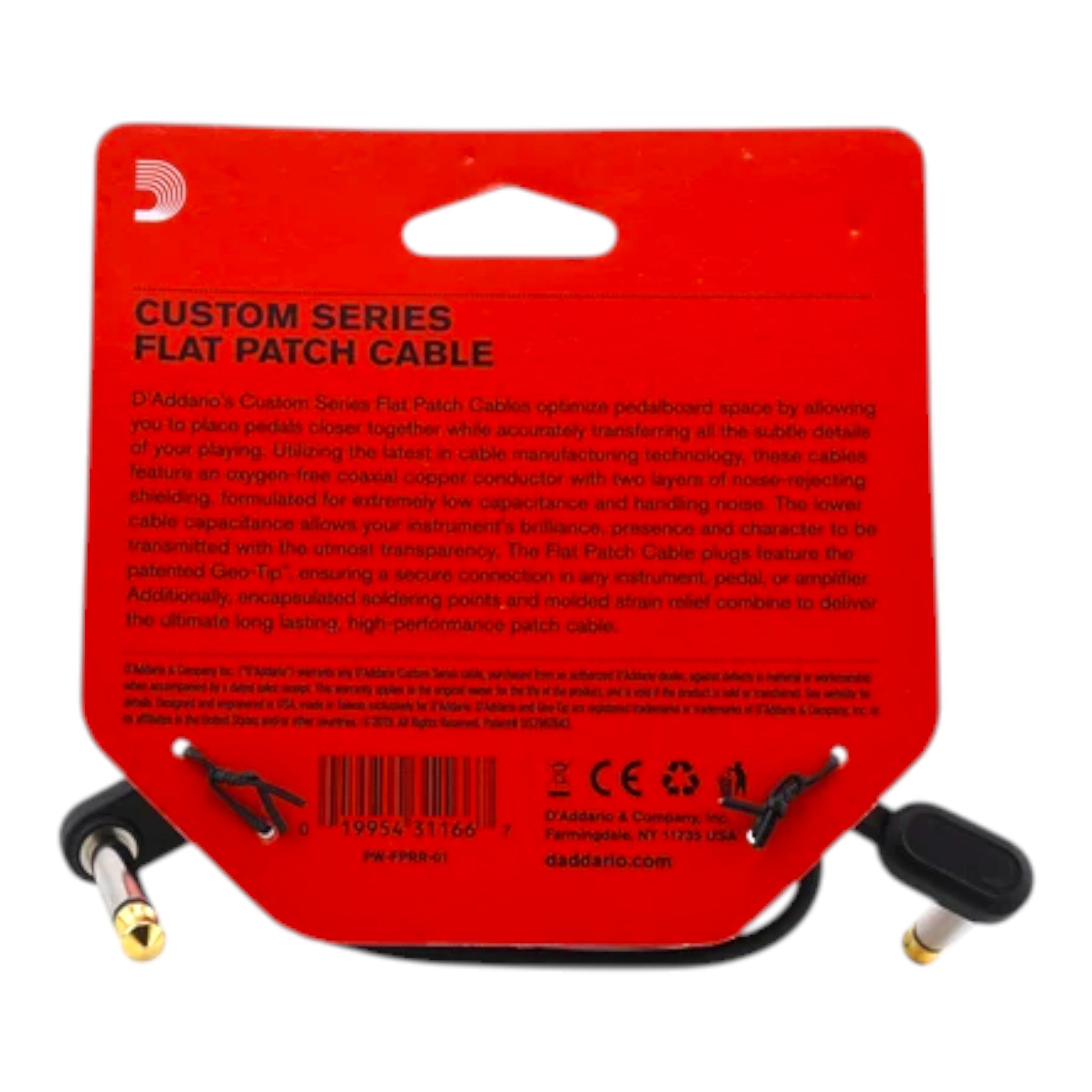 D'Addario Custom Series Flat Patch Cable - Single Cable