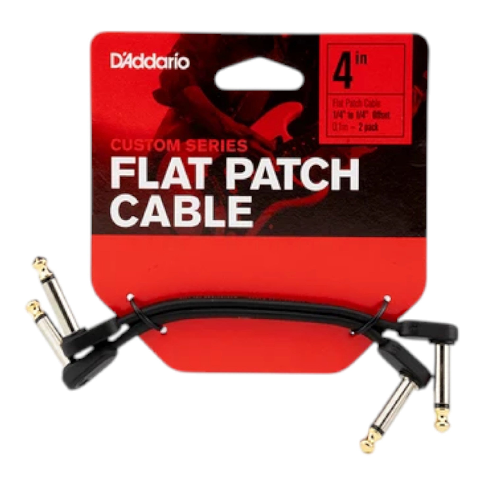 D'Addario Custom Series Flat Patch Cable - Offset 2pk