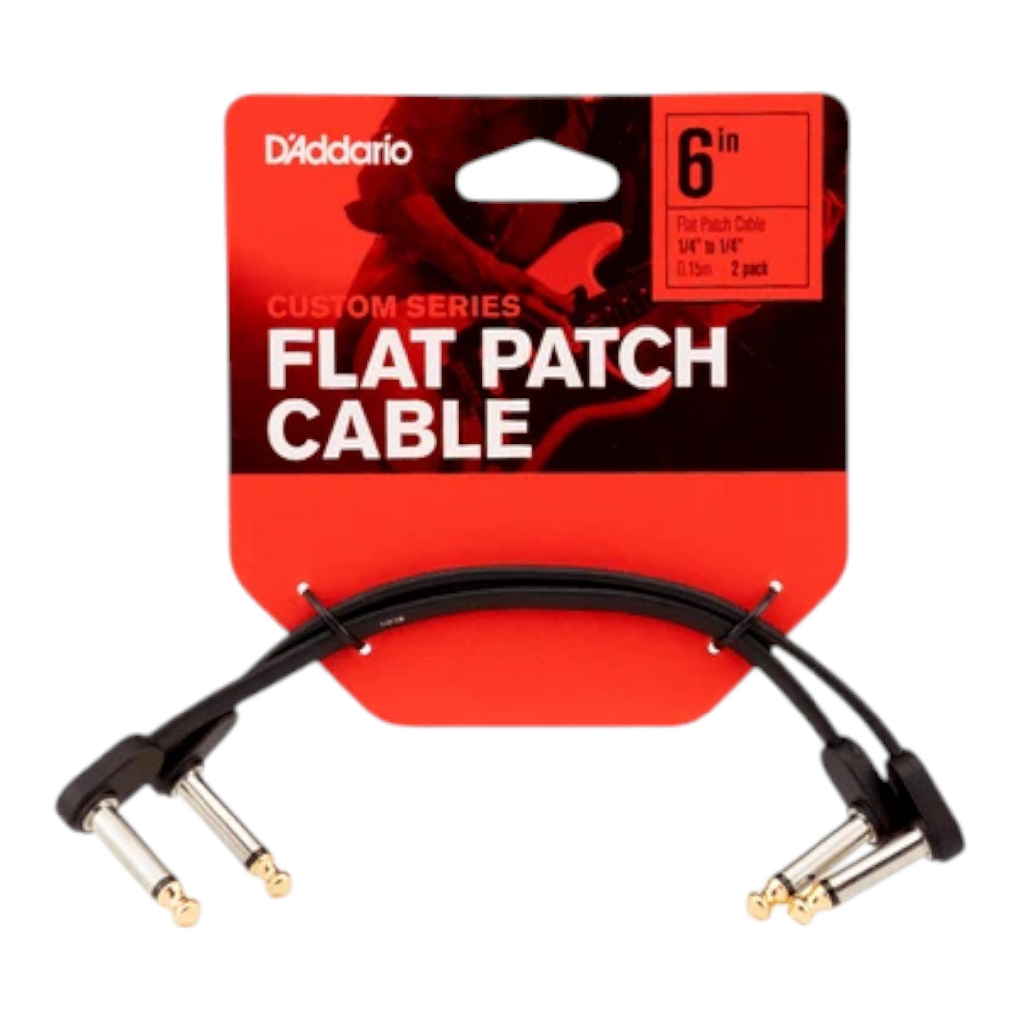 D'Addario Custom Series Flat Patch Cable - Standard 2pk