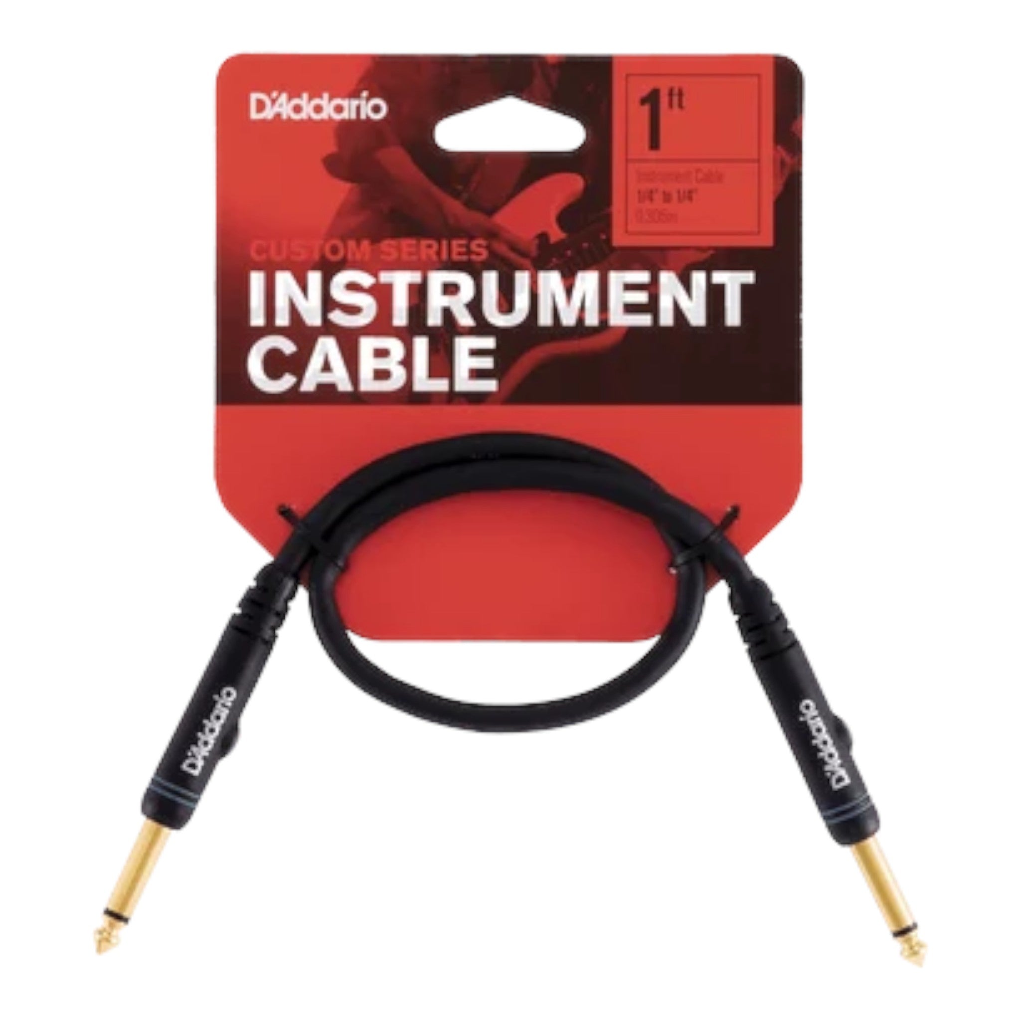D'Addario 1ft Custom Series Straight Patch Cable - Single Cable
