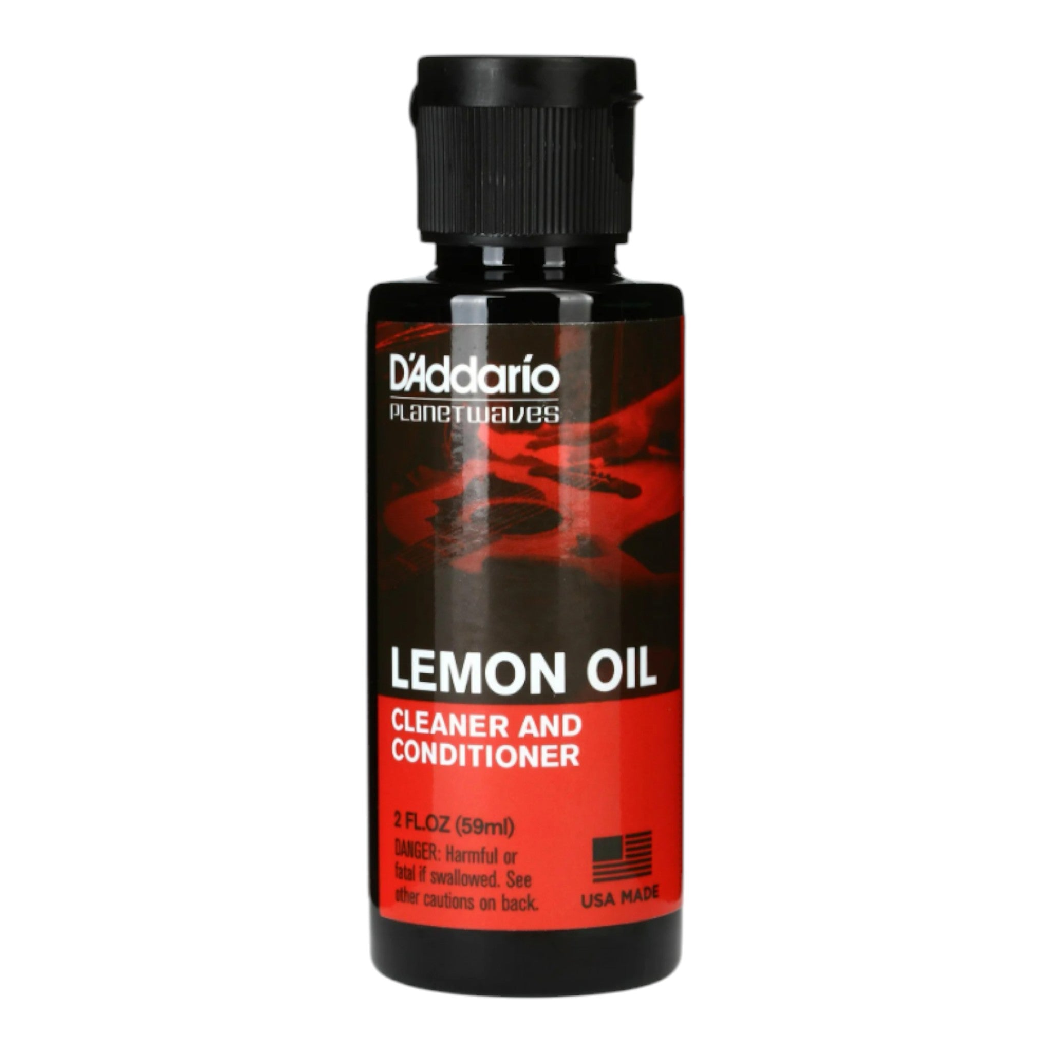 D'Addario PWLMN Lemon Oil Fingerboard Cleaner & Conditioner for Dark/Unfinished Woods - 59 ml (2 fl oz)