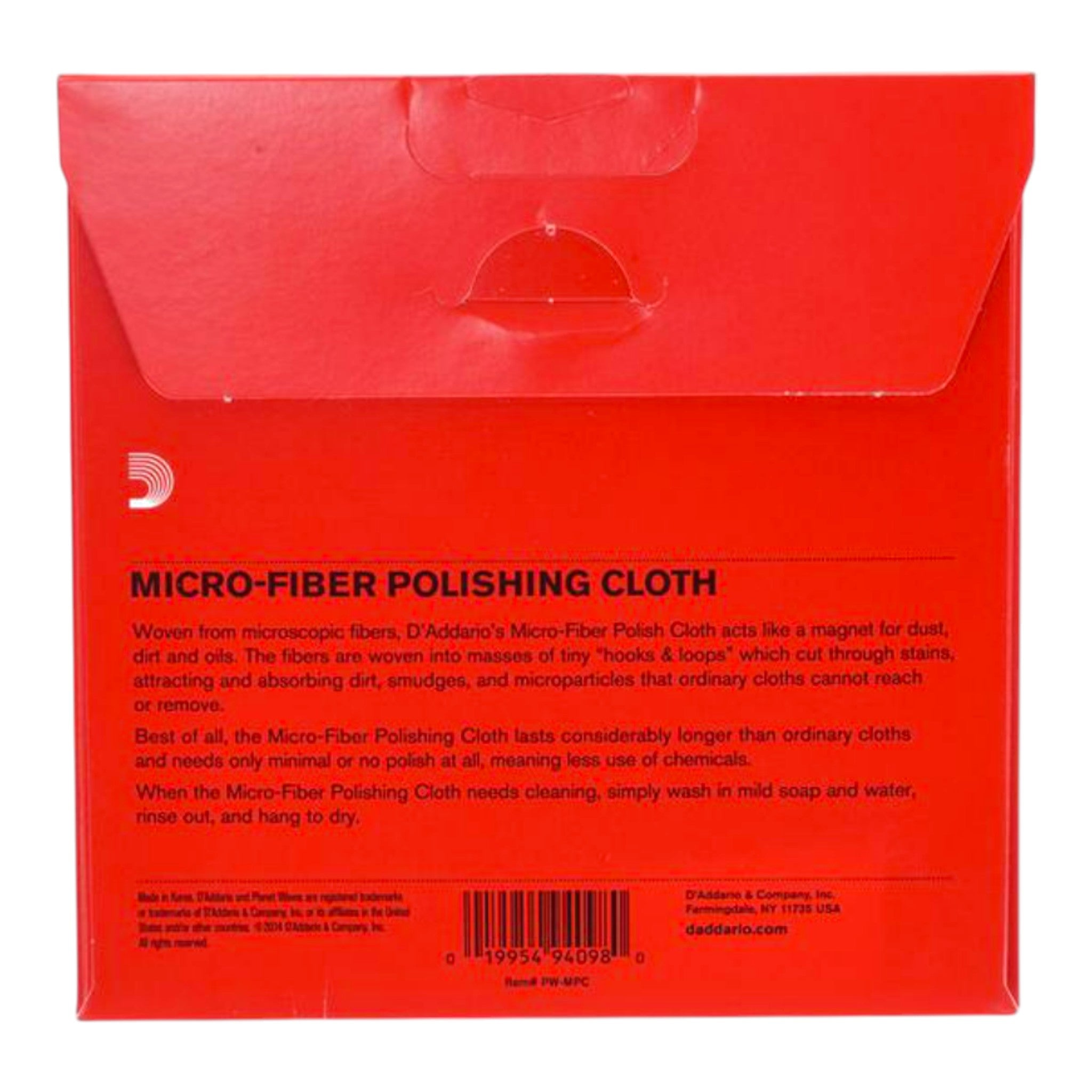 D'Addario PWMPC Microfibre Polishing & Cleaning Cloth for All Instruments