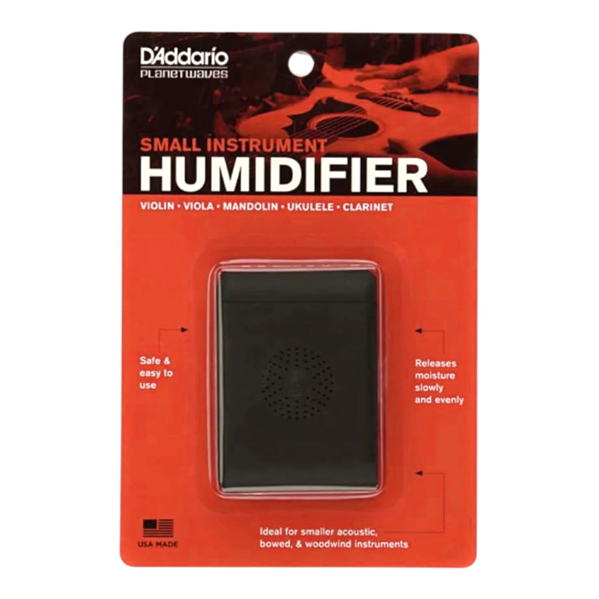 D'Addario PWSIH01 Refillable Cellulose Sponge Case Humidifier for Small Instruments