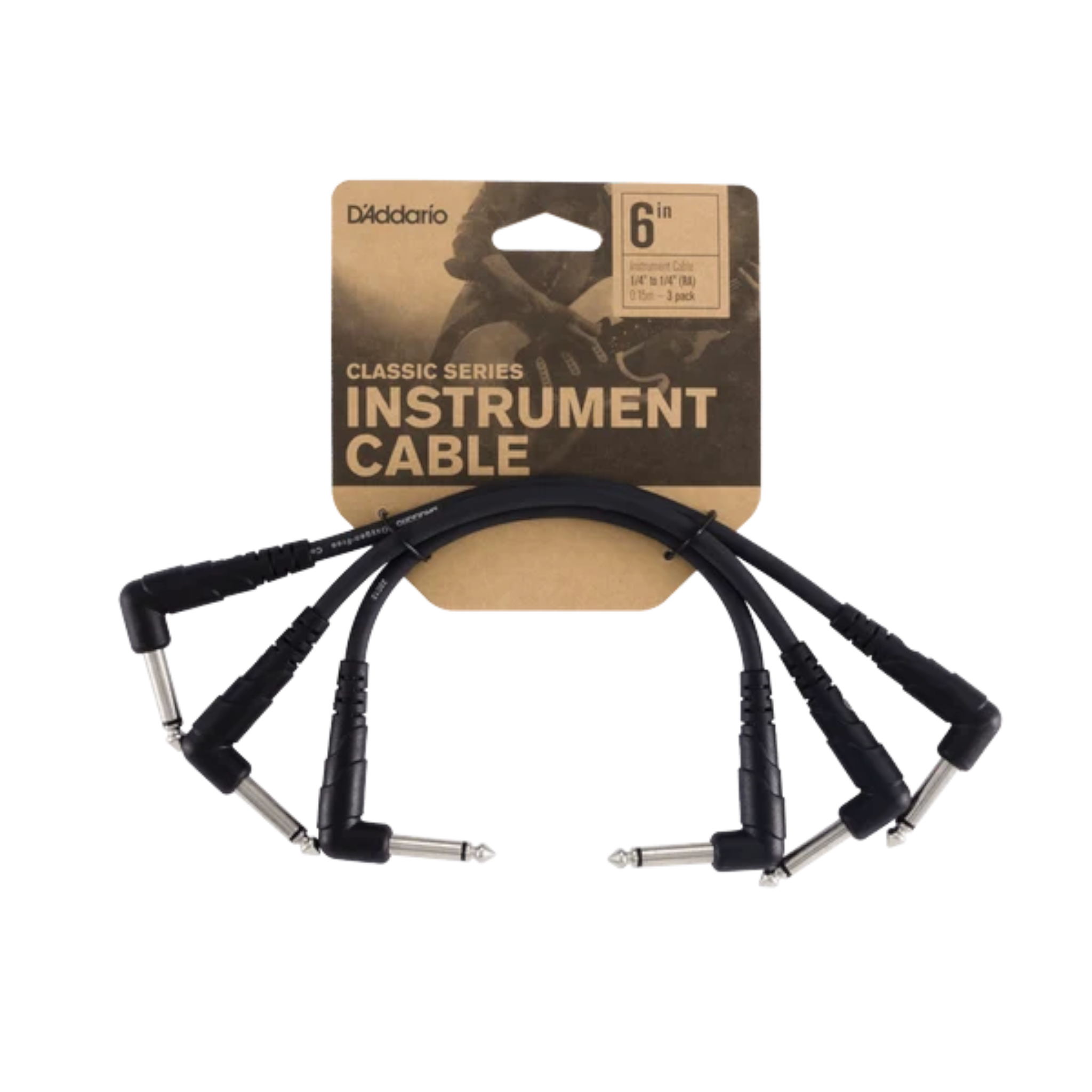 D'Addario 6" Classic Series Patch Cable - 3 pack