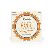 D’Addario 10-23 Phosphor Bronze Wound 5-String Banjo Strings – Medium (.010-.023) (EJ55)