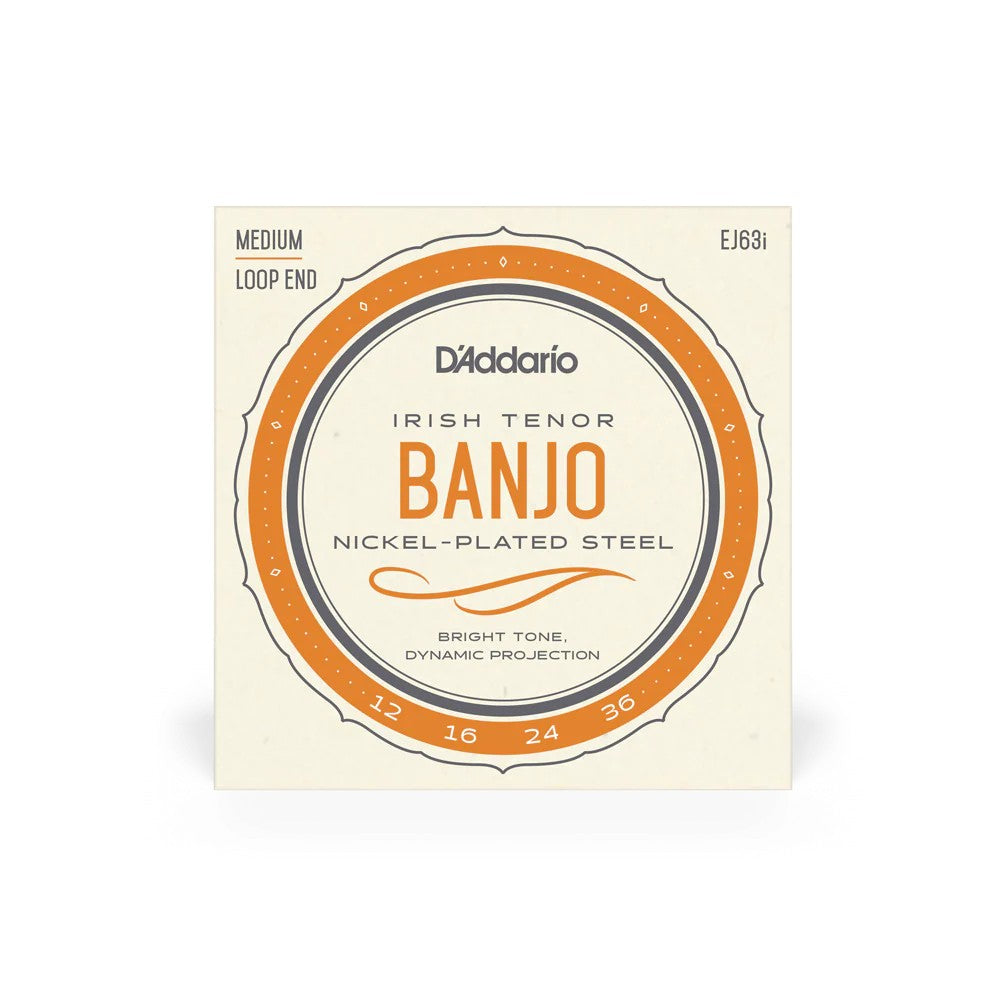 D’Addario 12-36 Nickel Wound Irish Tenor Banjo Strings – Medium (.012-.036) (EJ63I)