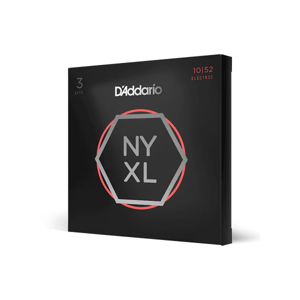 D’Addario 10-52 NYXL Electric Guitar Strings – Light Top/Heavy Bottom (.010–.052) (NYXL1052)