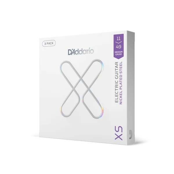 D’Addario 11-49 XS Coated Nickel Electric Guitar Strings – Medium (.011–.049) (XSE1149)