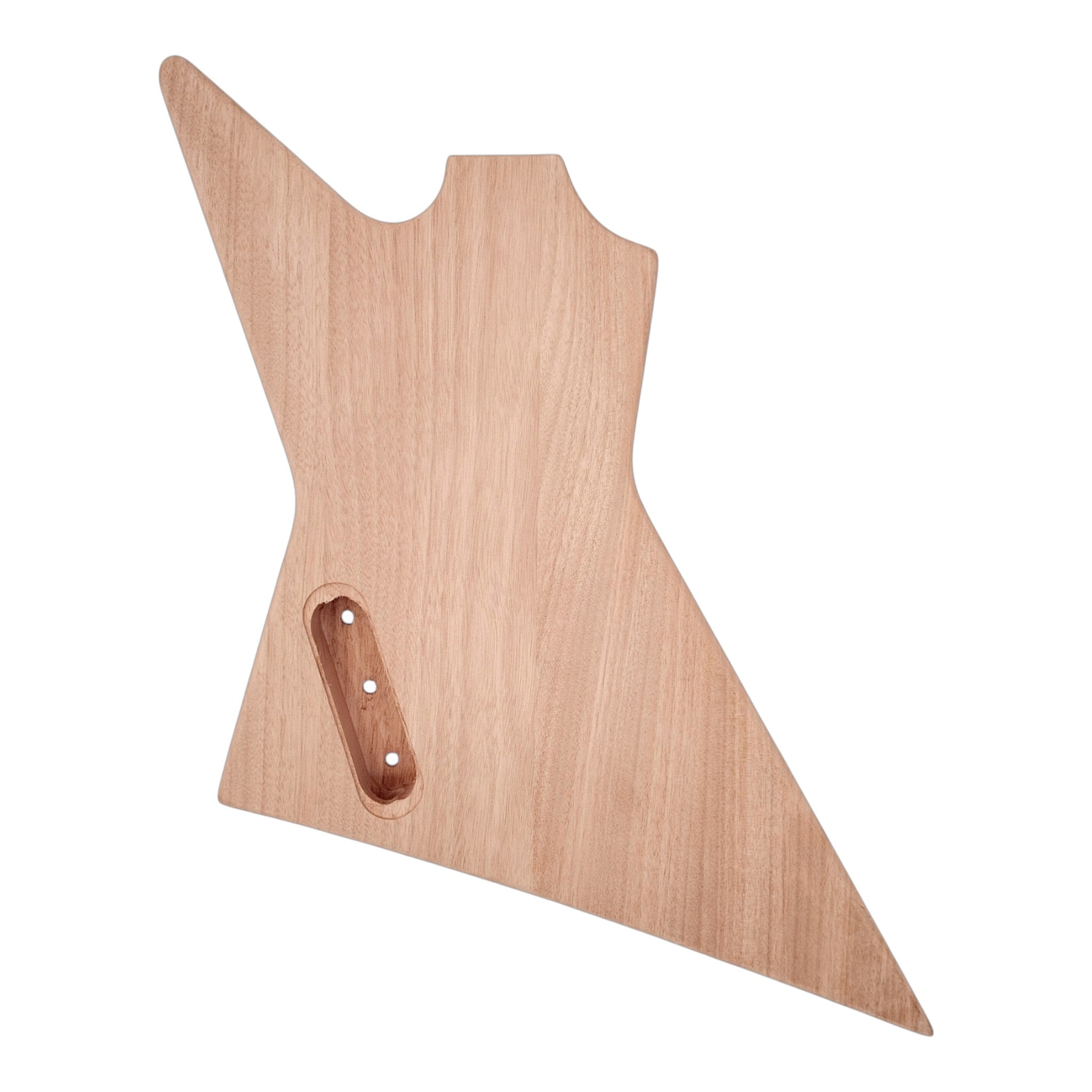 E1958 Solid Mahogany Set-Neck Explorer-Style H-H Electric Guitar DIY Kit - Complete No-Soldering w/ 3-Ply Pickguards in Black & White