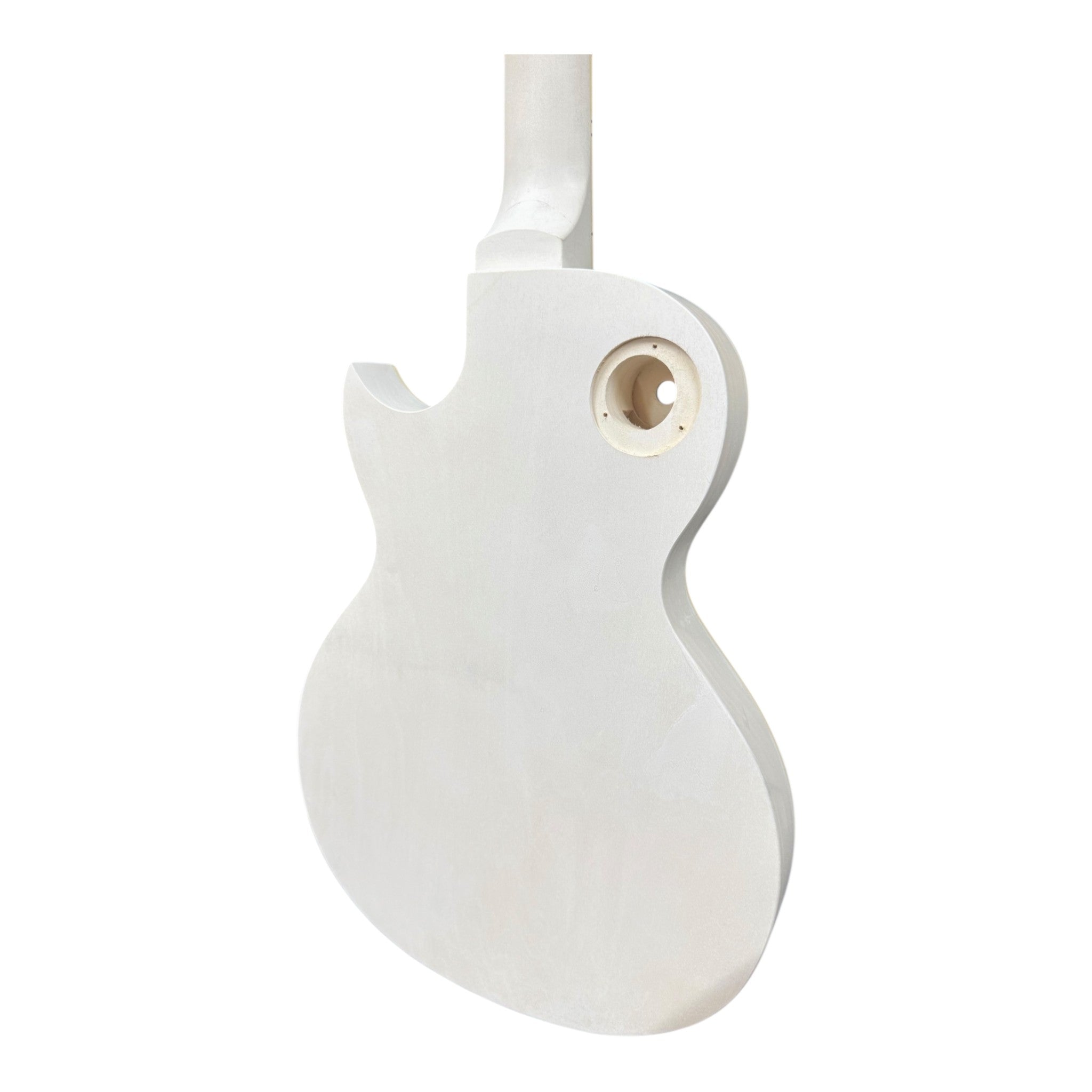 E239DIYWH Semi-Hollow White-Primed Basswood Body Maple Set-Neck HLP H-H Electric Guitar DIY Kit - Complete No-Soldering w/ 3-Ply Ebony Trims & Chrome Hardware