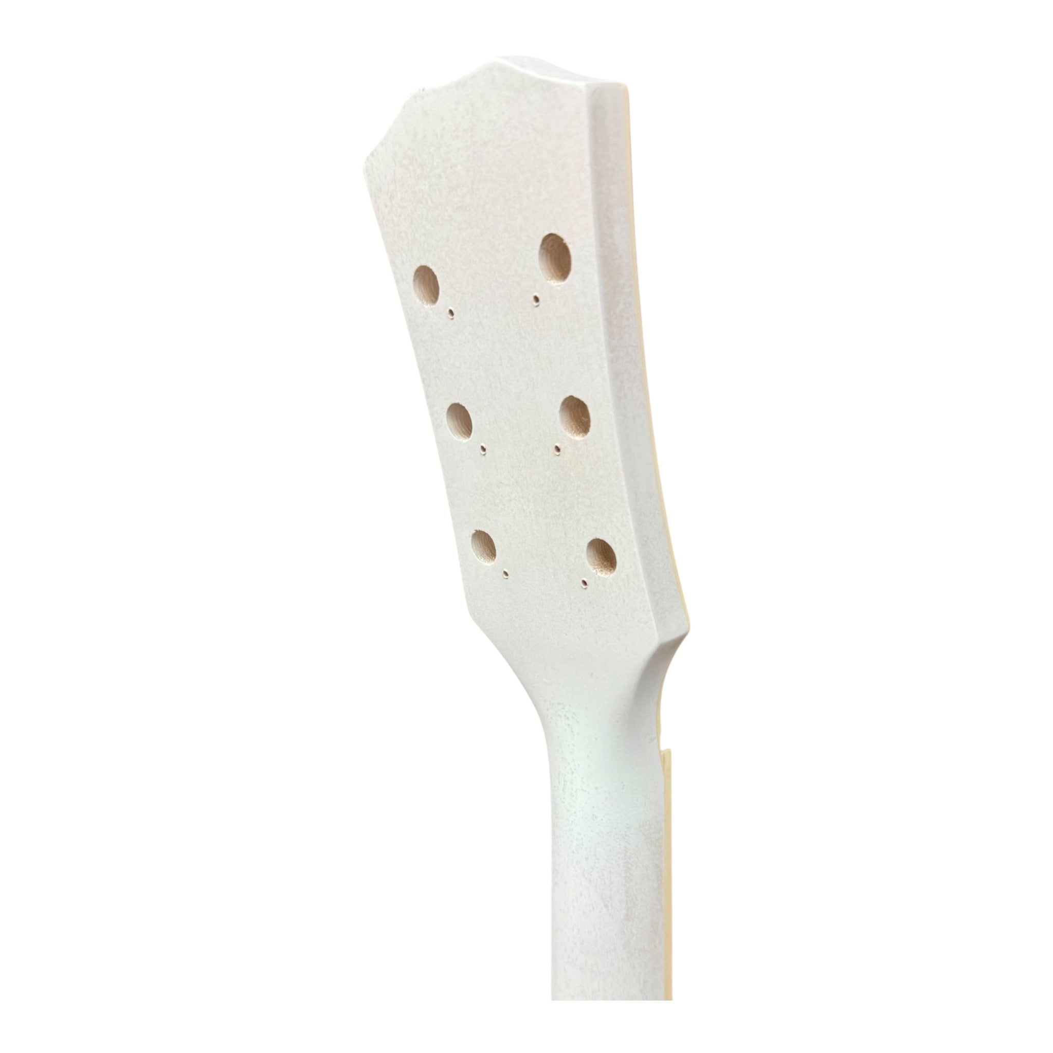 E239DIYWH Semi-Hollow White-Primed Basswood Body Maple Set-Neck HLP H-H Electric Guitar DIY Kit - Complete No-Soldering w/ 3-Ply Ebony Trims & Chrome Hardware