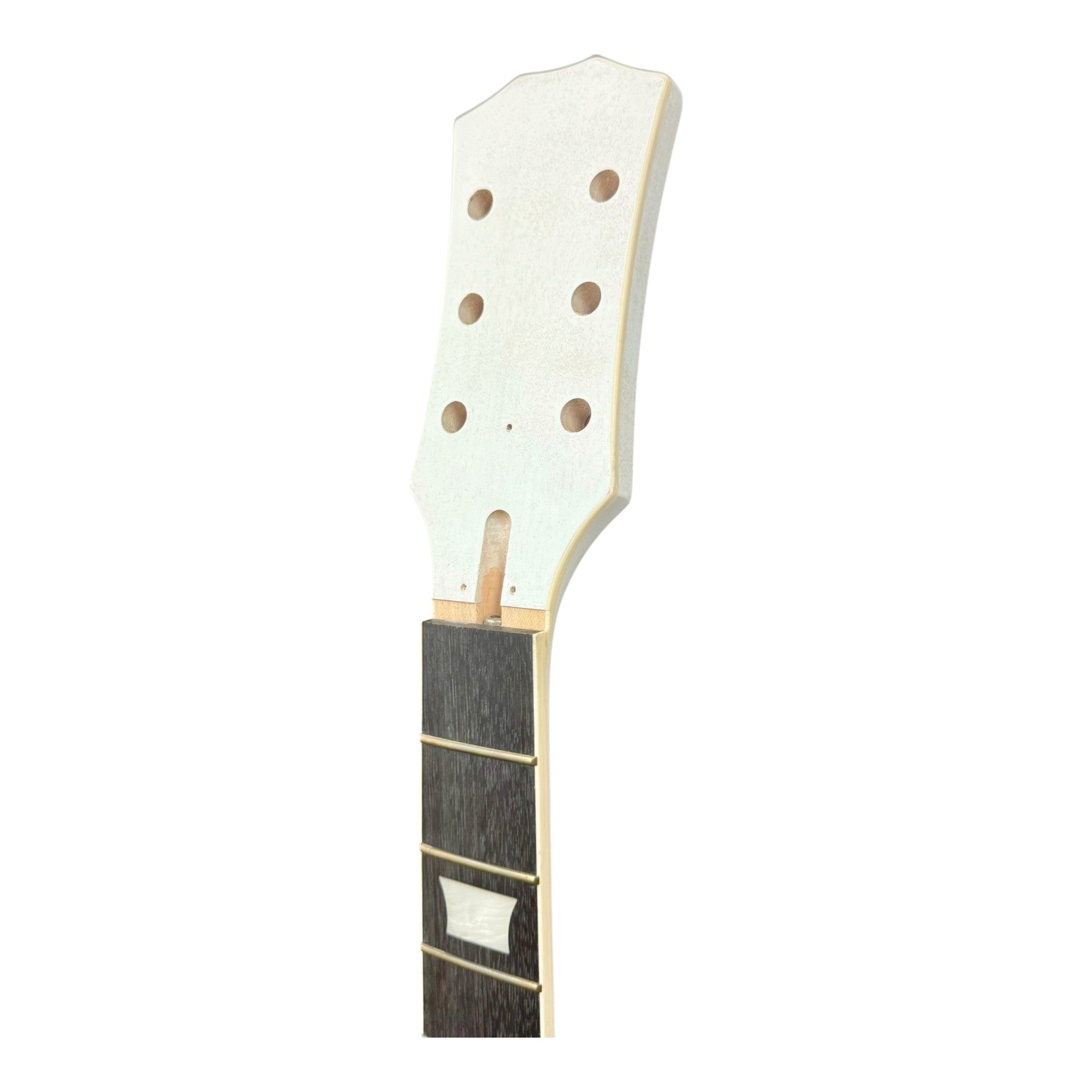E239DIYWH Semi-Hollow White-Primed Basswood Body Maple Set-Neck HLP H-H Electric Guitar DIY Kit - Complete No-Soldering w/ 3-Ply Ebony Trims & Chrome Hardware