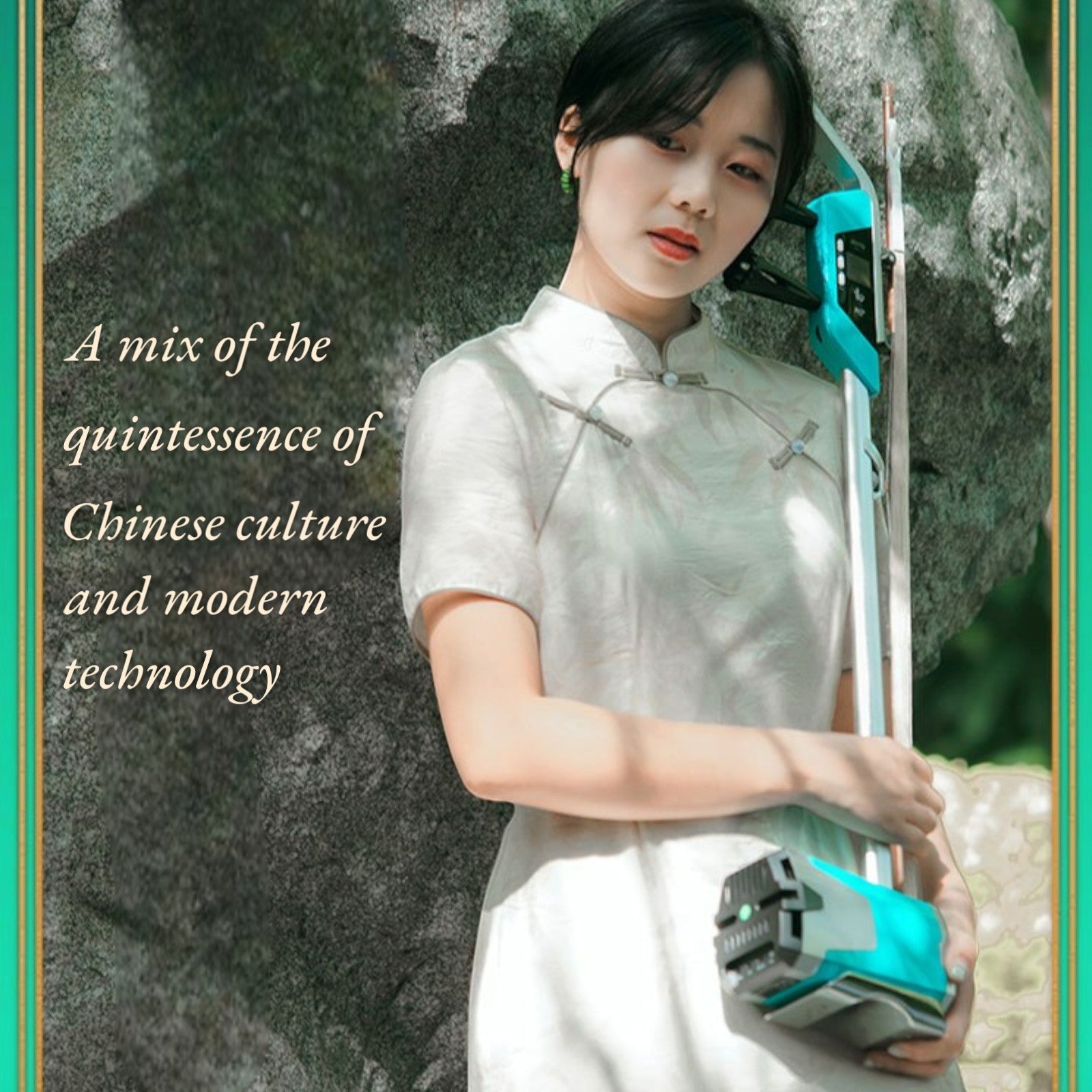 Joyo EH1 Professional Multifunctional Electric-Acoustic Erhu w/ Built-In Chromatic Tuner, 3-Band EQ, & Digital Effects