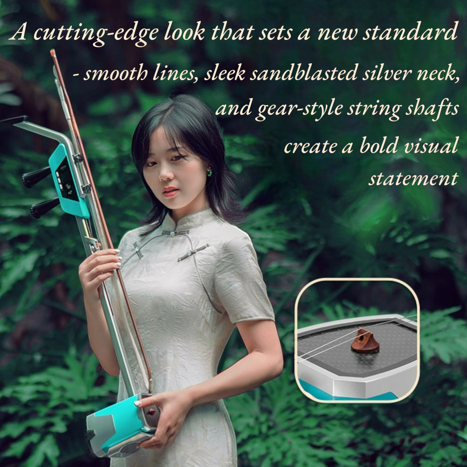 Joyo EH1 Professional Multifunctional Electric-Acoustic Erhu w/ Built-In Chromatic Tuner, 3-Band EQ, & Digital Effects