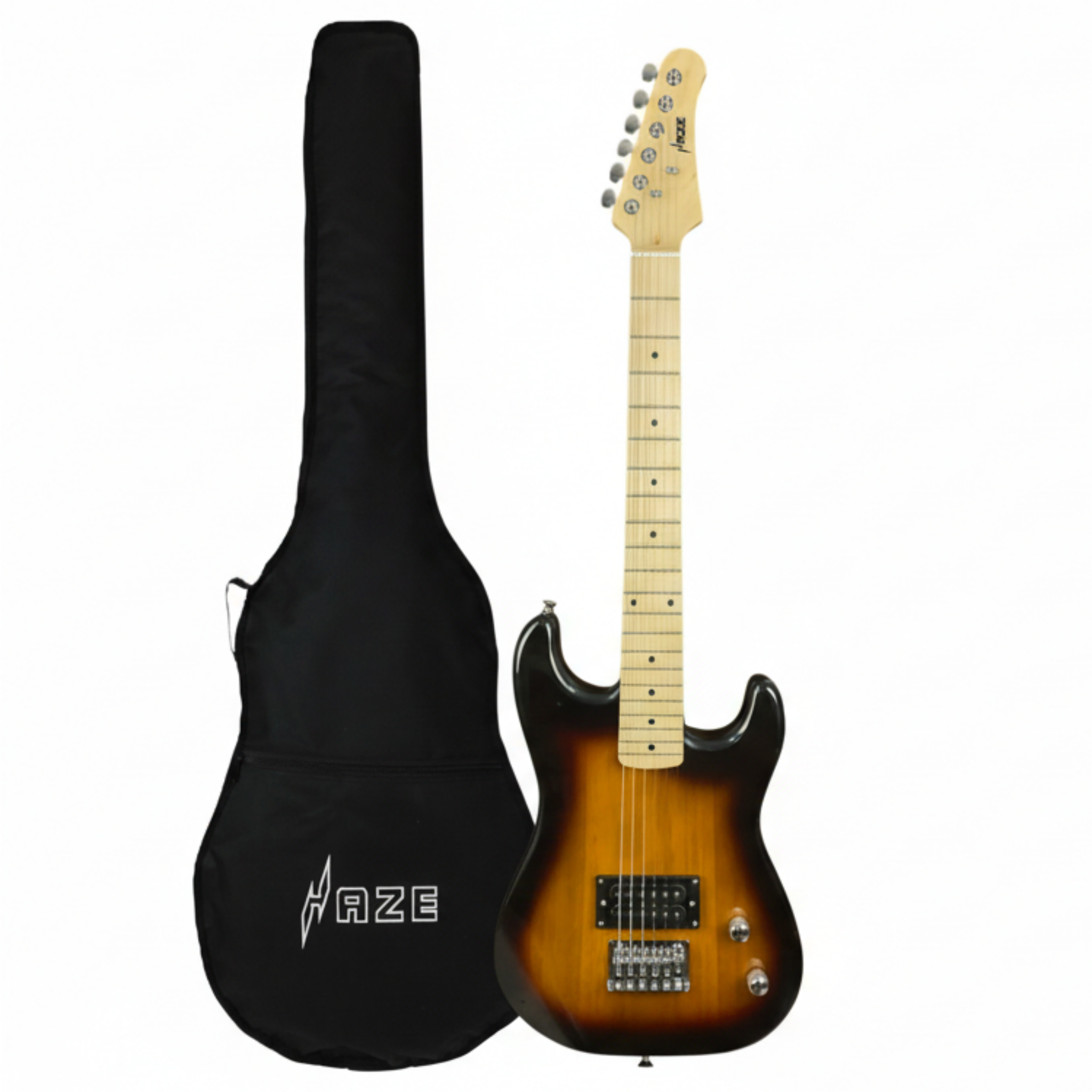 Haze HST01 "Inferno" Sunburst 3/4 Size Student Electric Guitar + 10W Amp (Optional)