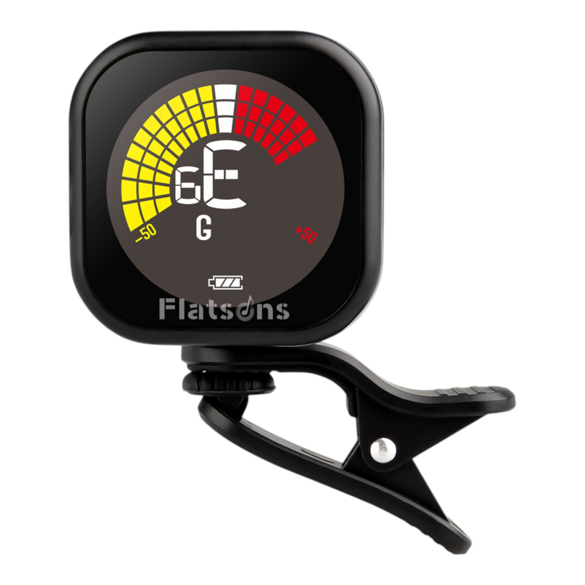 (PREDORDER: MID OCT 2026) Flatsons FT3 Rechargeable Chromatic Clip-On Tuner with Colour Display - Guitar, Bass, Ukulele & Violin