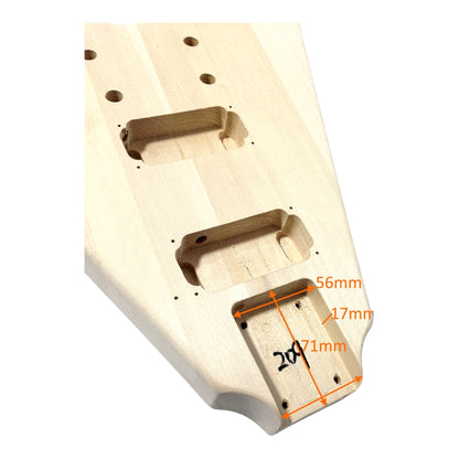FV09DIY Solid Basswood Body Maple Bolt-On Neck V-Style HH Electric Guitar DIY Kit - Complete No-Soldering w/ Ebony Trims