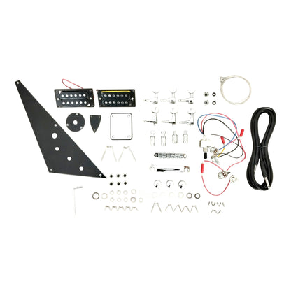 FV09DIY Solid Basswood Body Maple Bolt-On Neck V-Style HH Electric Guitar DIY Kit - Complete No-Soldering w/ Ebony Trims