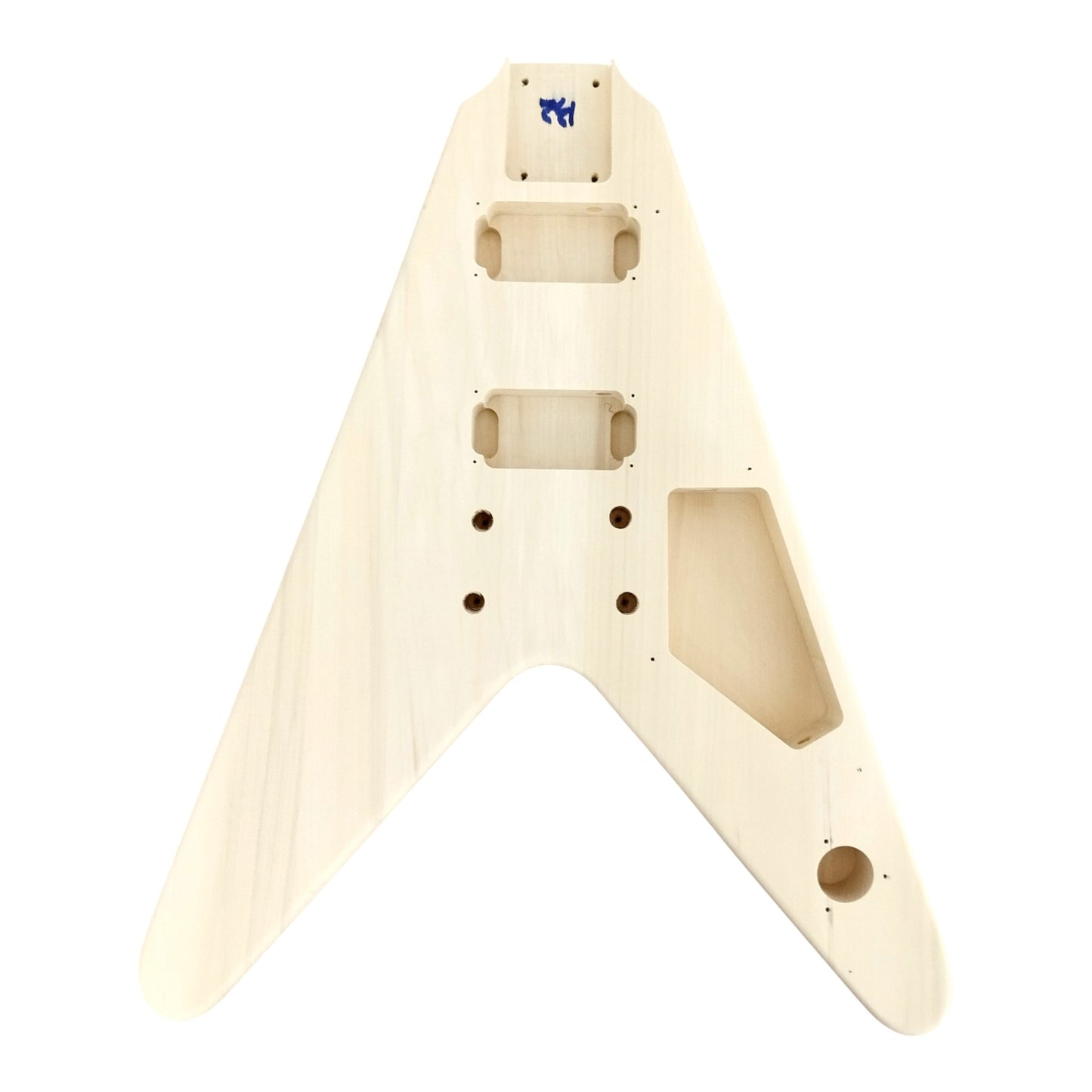 FV09DIY Solid Basswood Body Maple Bolt-On Neck V-Style HH Electric Guitar DIY Kit - Complete No-Soldering w/ Ebony Trims