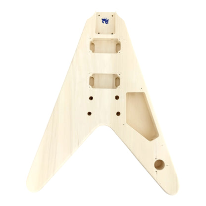 FV09DIY Solid Basswood Body Maple Bolt-On Neck V-Style HH Electric Guitar DIY Kit - Complete No-Soldering w/ Ebony Trims