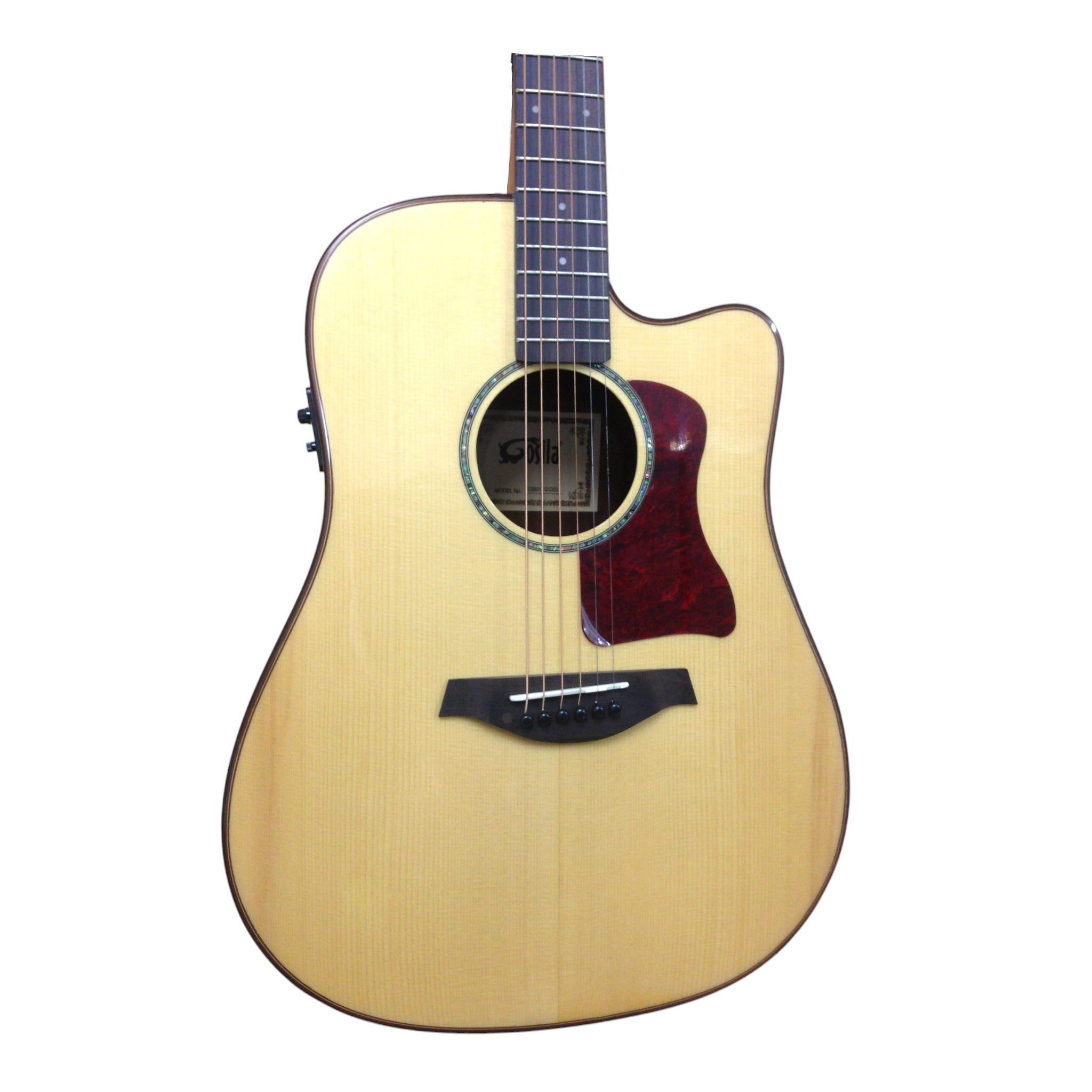 Gosila CS801210CEQ Solid Spruce Top Fishman Pickup/Tuner Cutaway Acoustic Guitar - Natural