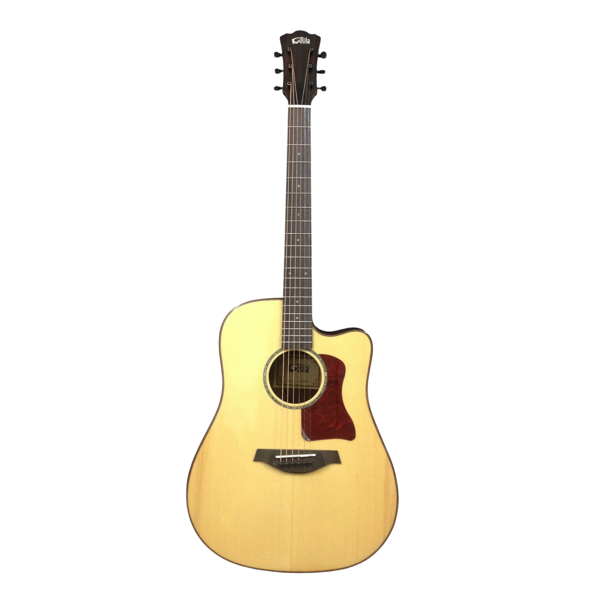 Gosila CS801210CEQ Solid Spruce Top Fishman Pickup/Tuner Cutaway Acoustic Guitar - Natural