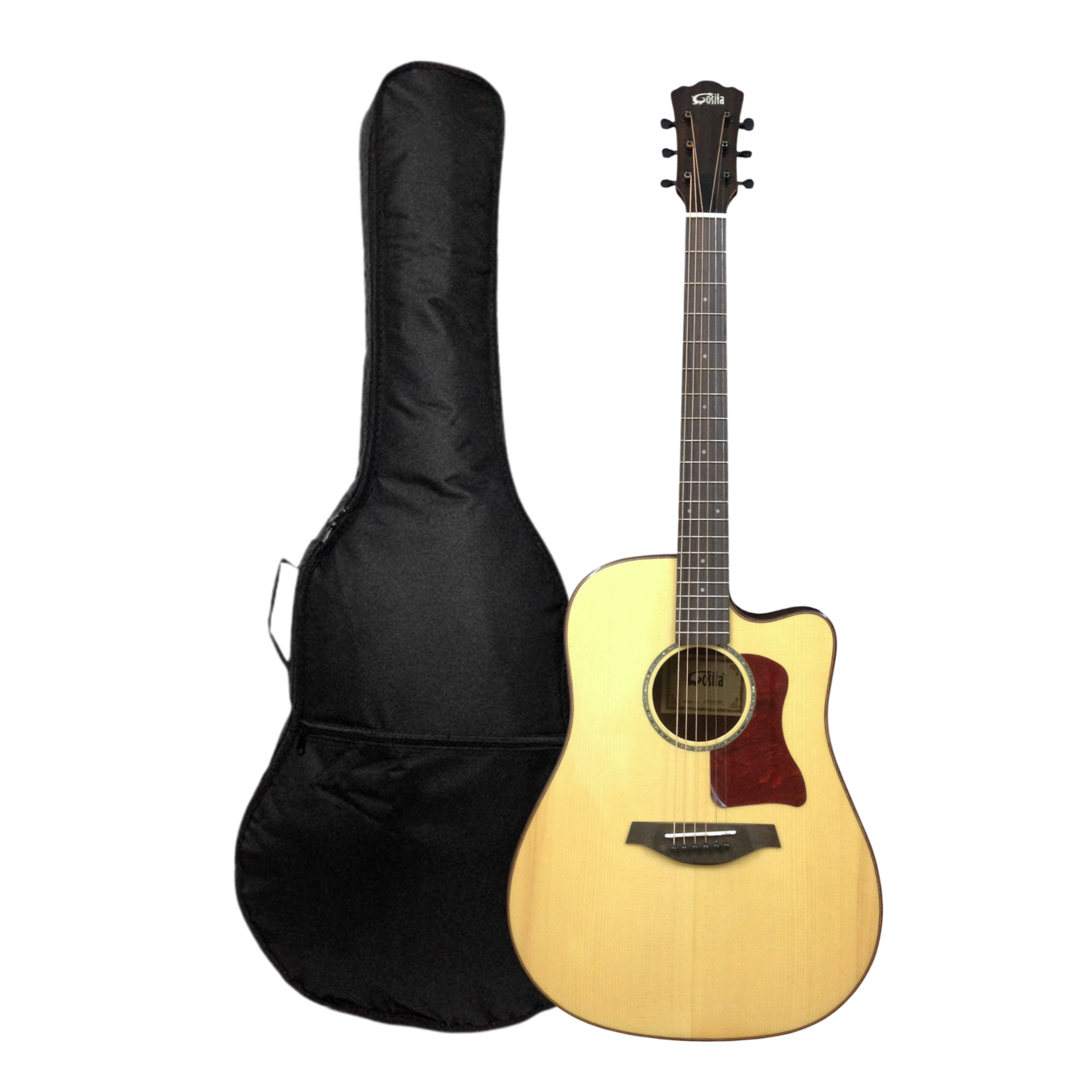 Gosila CS801210CEQ Solid Spruce Top Fishman Pickup/Tuner Cutaway Acoustic Guitar - Natural