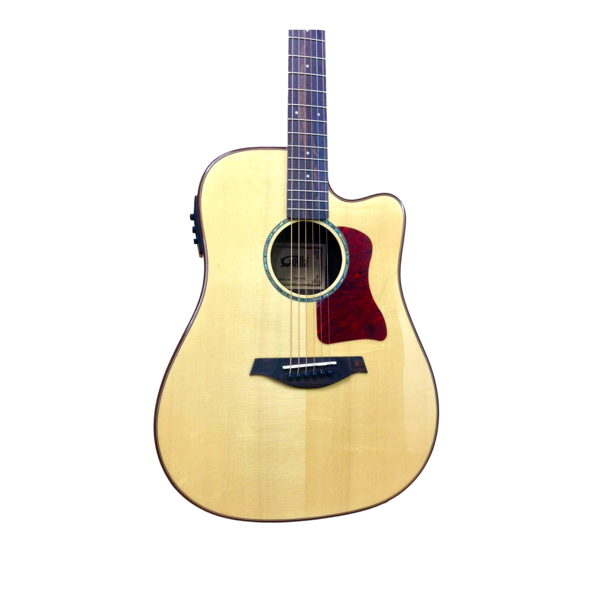 Gosila CS801310CEQ Solid Spruce Top Fishman Pickup/Tuner Cutaway Acoustic Guitar - Natural