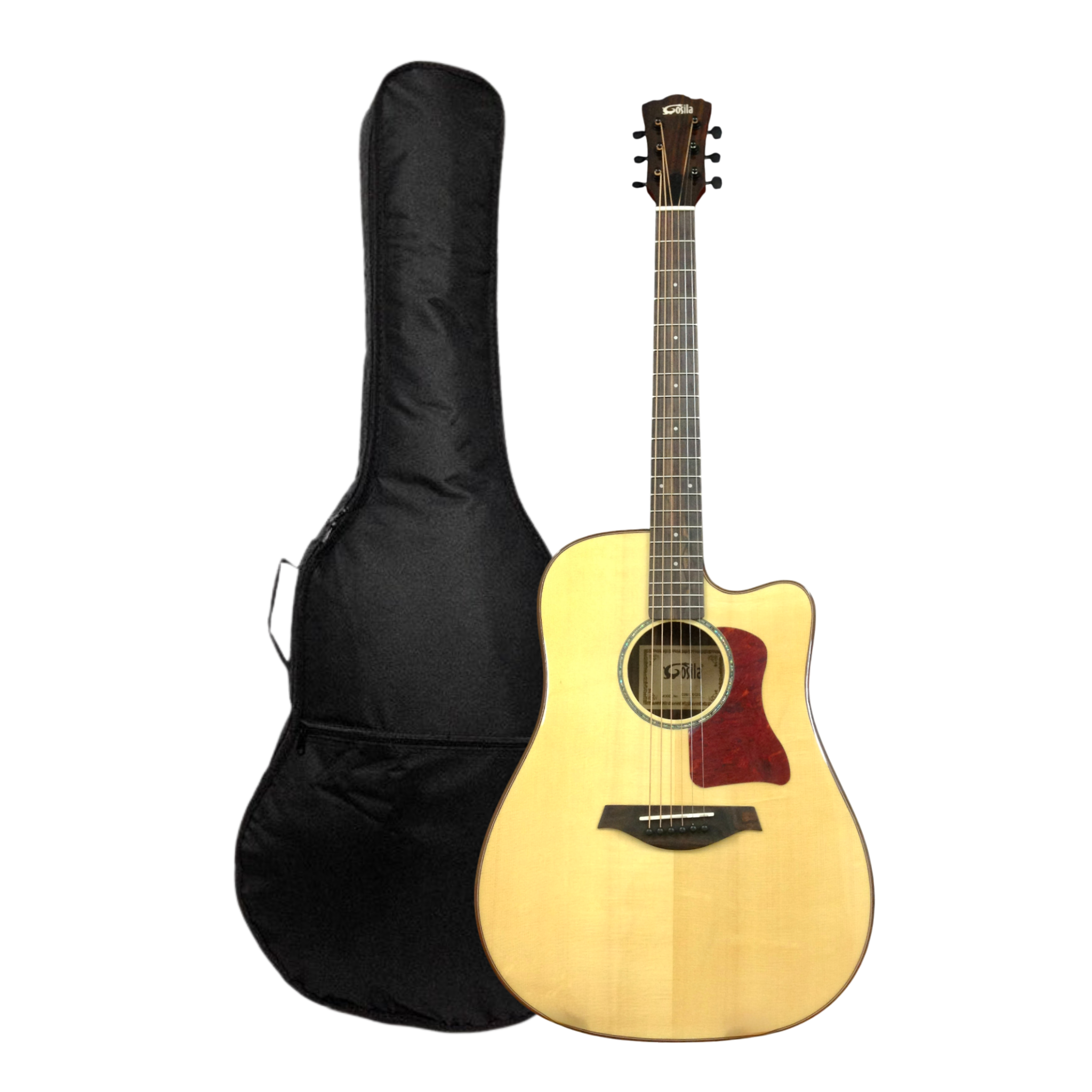 Gosila CS801310CEQ Solid Spruce Top Fishman Pickup/Tuner Cutaway Acoustic Guitar - Natural