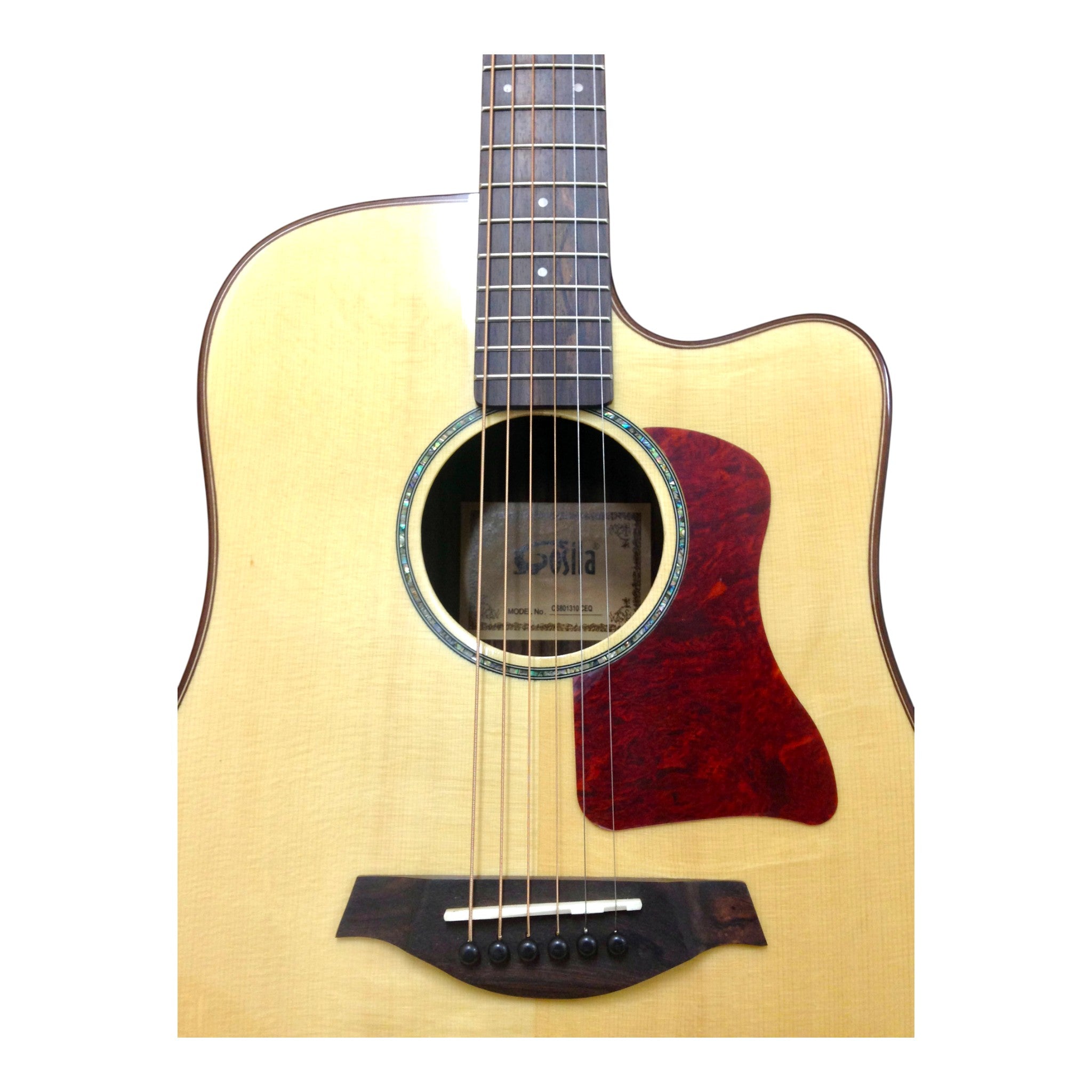 Gosila CS801310CEQ Solid Spruce Top Fishman Pickup/Tuner Cutaway Acoustic Guitar - Natural