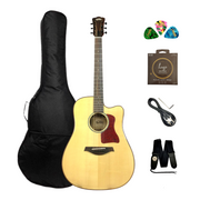 Gosila CS801310CEQ Solid Spruce Top Fishman Pickup/Tuner Cutaway Acoustic Guitar - Natural