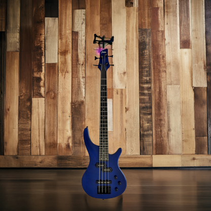 1/2 Size HAZE Electric Bass Guitar, Navy Metallic Blue 24 Frets, SBG385JB34