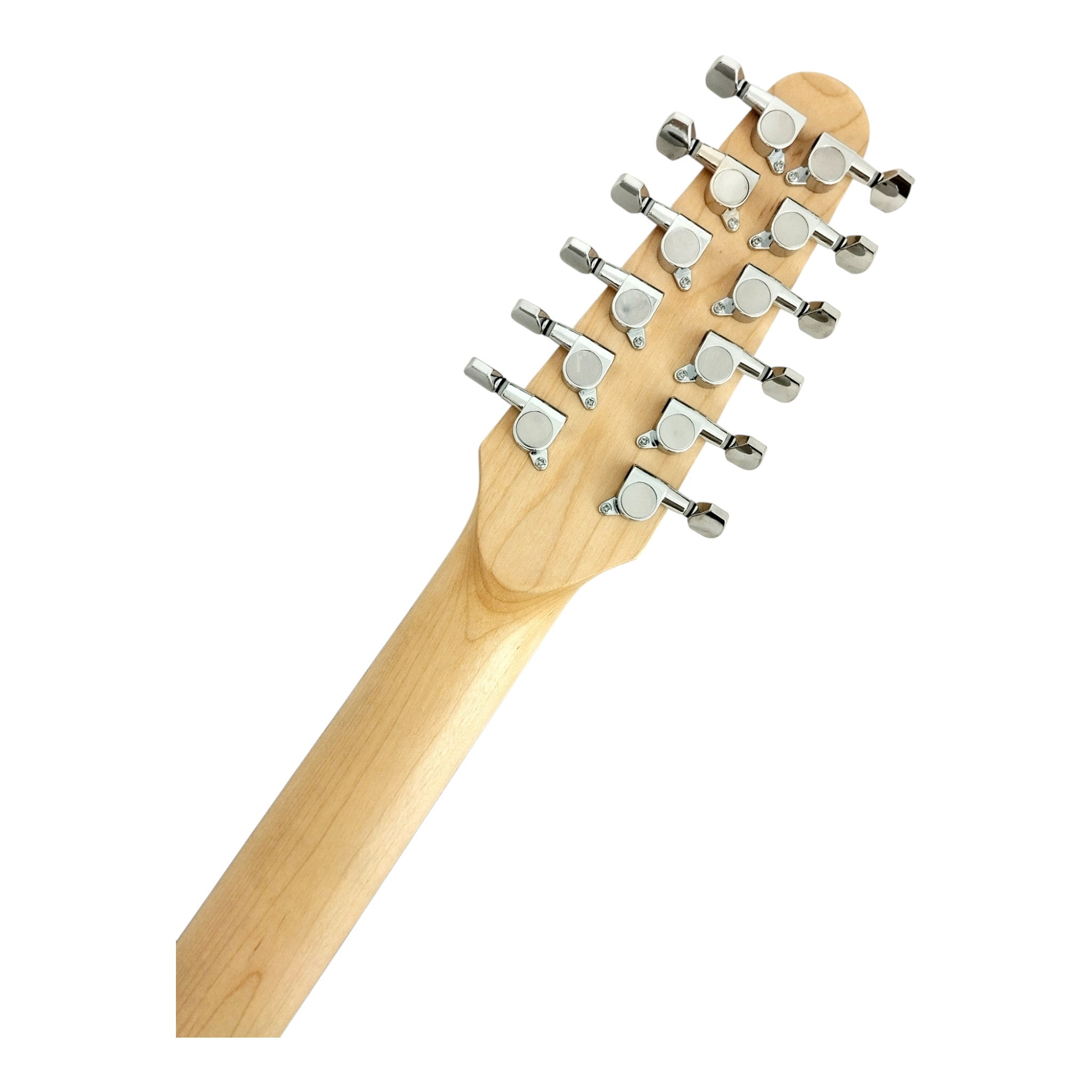 Haze 11HSST Natural 12-String SSS Electric Guitar with Quilted Top