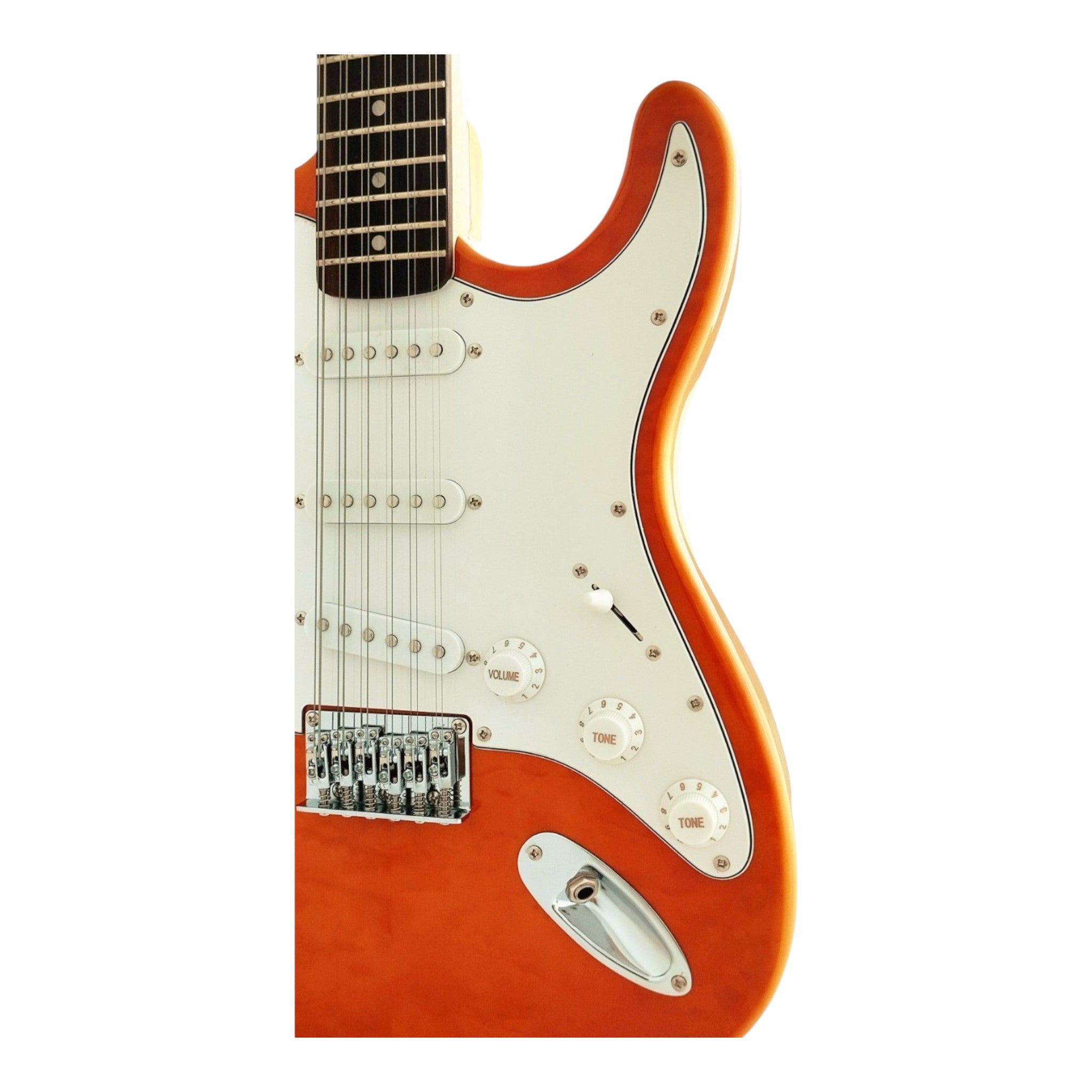 Haze 11HSST Natural 12-String SSS Electric Guitar with Quilted Top