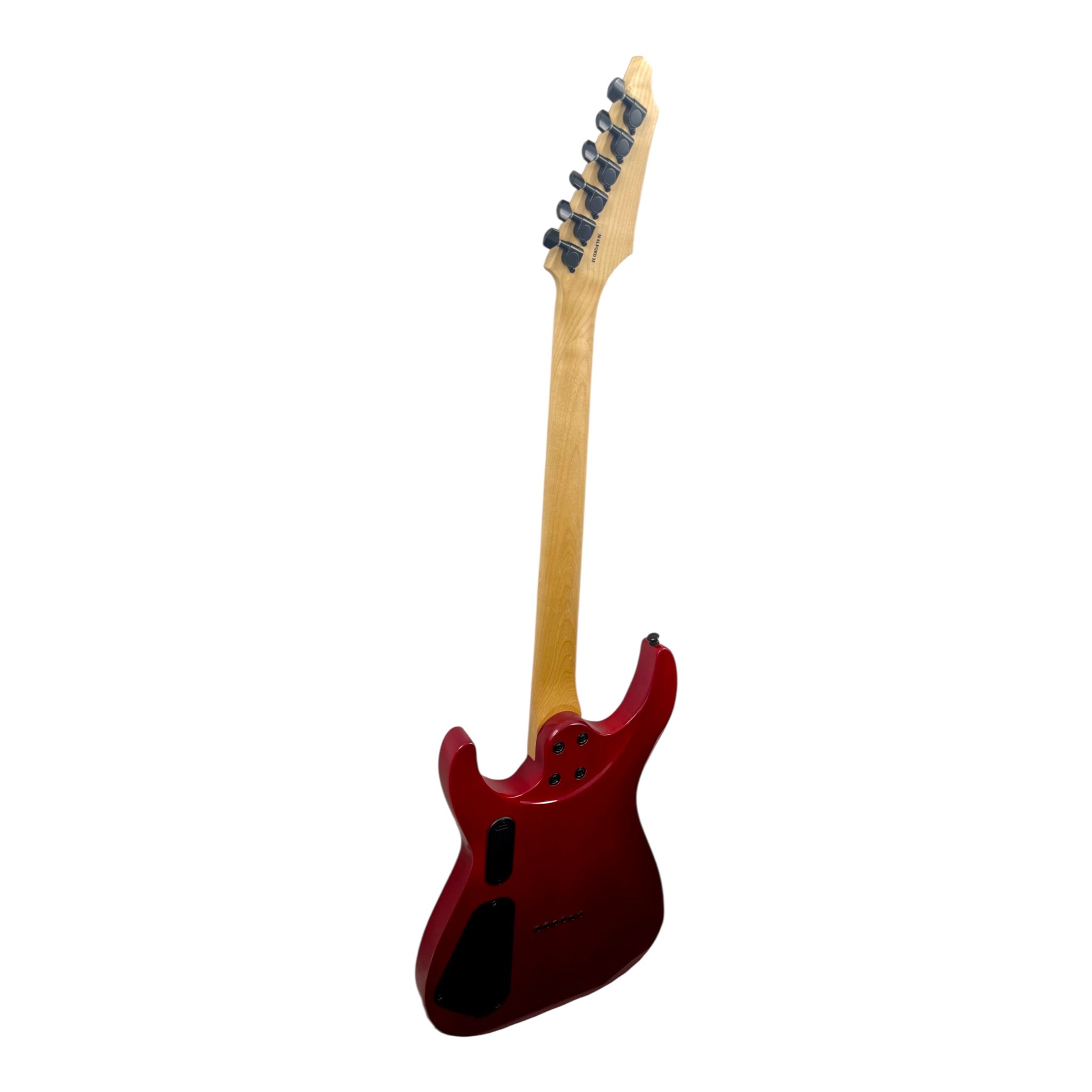 Haze 6LFQRD "Hellfire" Solid White Poplar Body HAX Electric Guitar in Dark Cherry w/ Active Humbuckers
