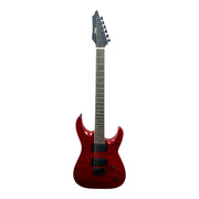 Haze 6LFQRD "Hellfire" Solid White Poplar Body HAX Electric Guitar in Dark Cherry w/ Active Humbuckers