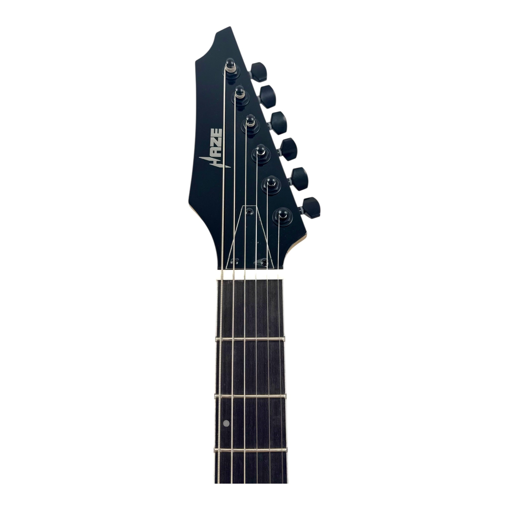 Haze 6LFQRD "Hellfire" Solid White Poplar Body HAX Electric Guitar in Dark Cherry w/ Active Humbuckers