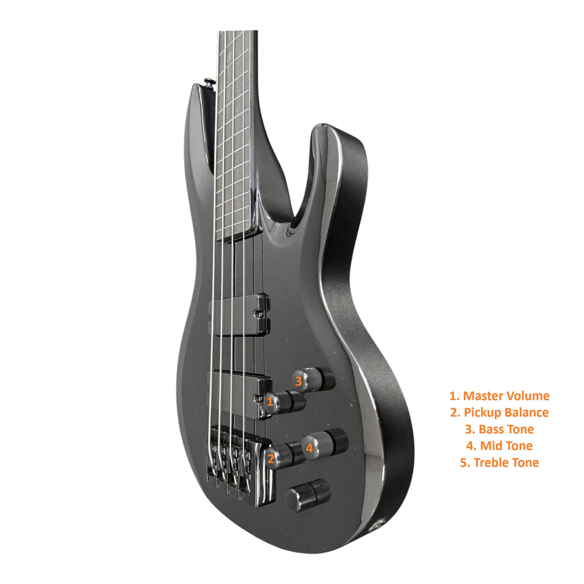Haze SPB3270BK Fretless 4-String Electric Bass Guitar,Black,Neck-Thru + Free Gig Bag